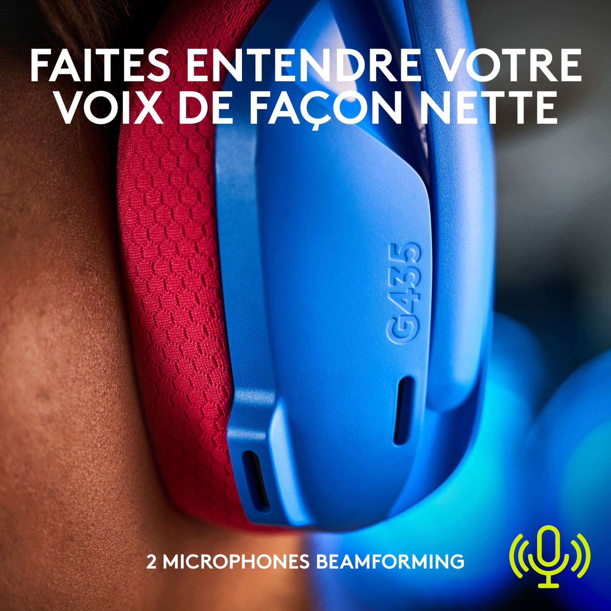 Voir la diapositive 5 : LOGITECH Casque GAM G435 BLE - Bleu et rose