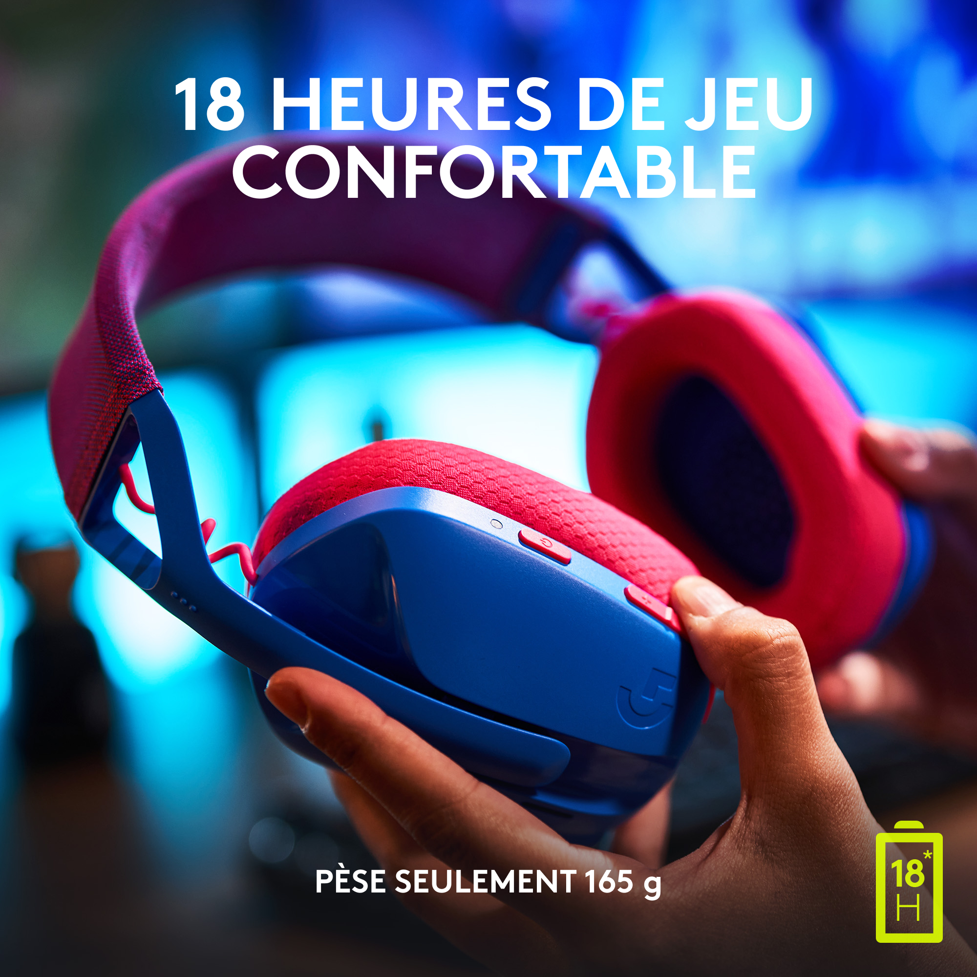 Voir la diapositive 6 : LOGITECH Casque GAM G435 BLE - Bleu et rose
