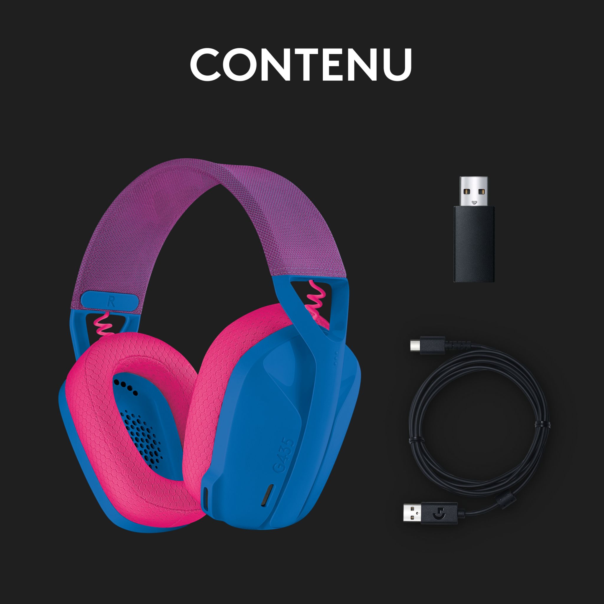 Voir la diapositive 9 : LOGITECH Casque GAM G435 BLE - Bleu et rose