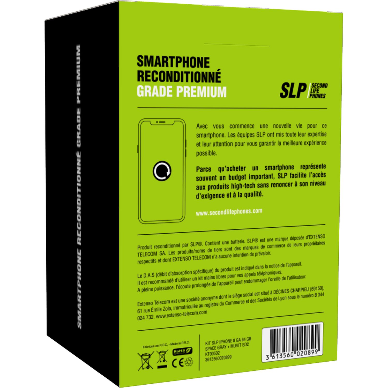 Voir la diapositive 2 : SLP iPhone 8 reconditionné - 64 Go - Gris sidéral - Accessoires et Enceinte