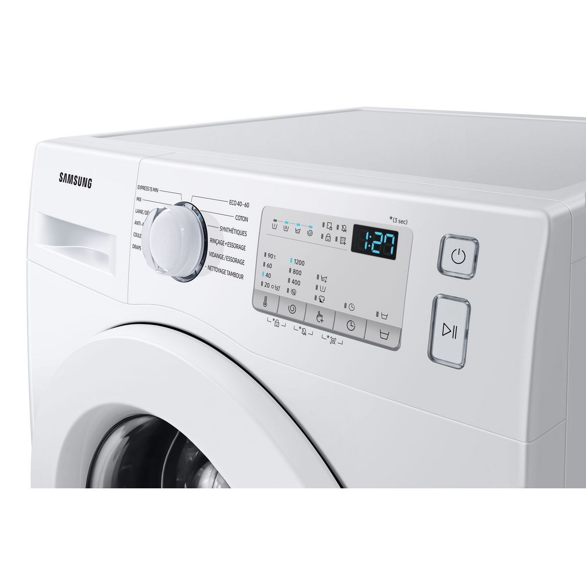 SAMSUNG Lave linge hublot WW90T4020EH/EF, 9 kg, 1200 T/min, D
