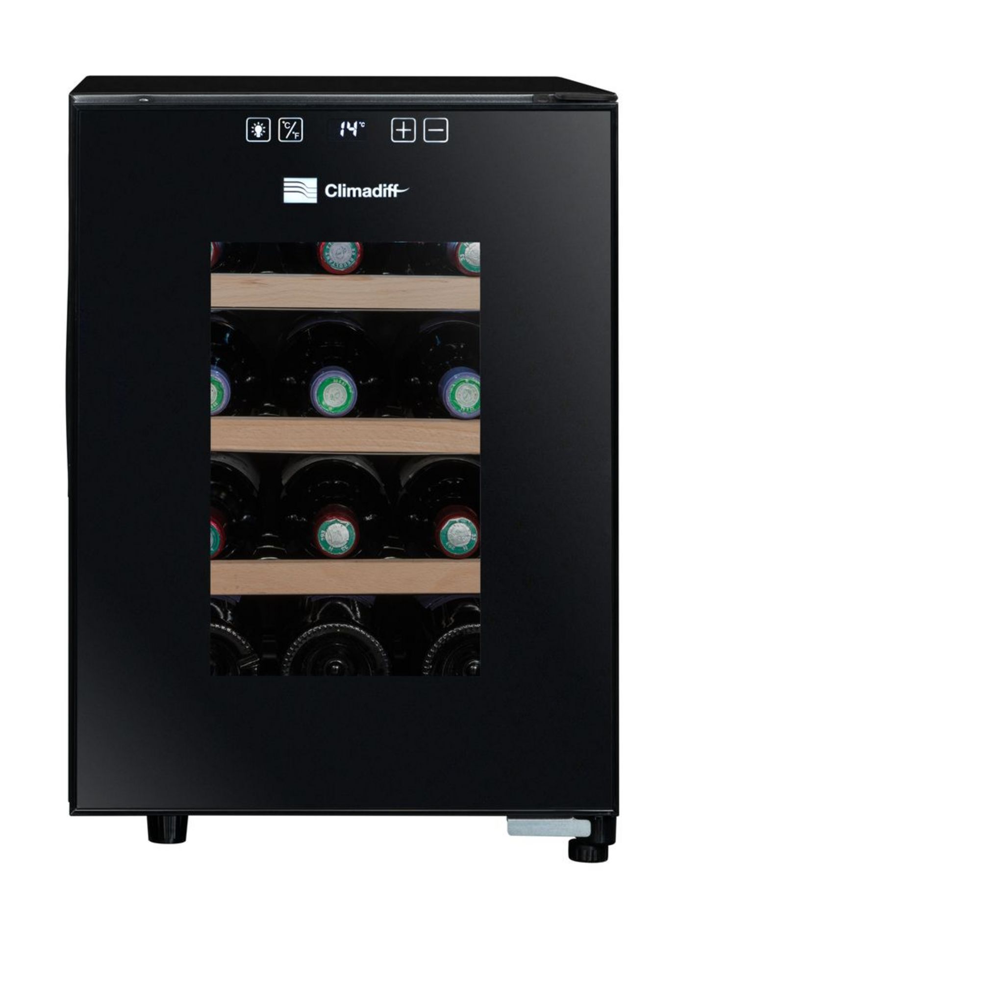 Voir la diapositive 1 : CLIMADIFF Cave de service CC12, 12 bouteilles, 26 dB, Porte vitrée, G