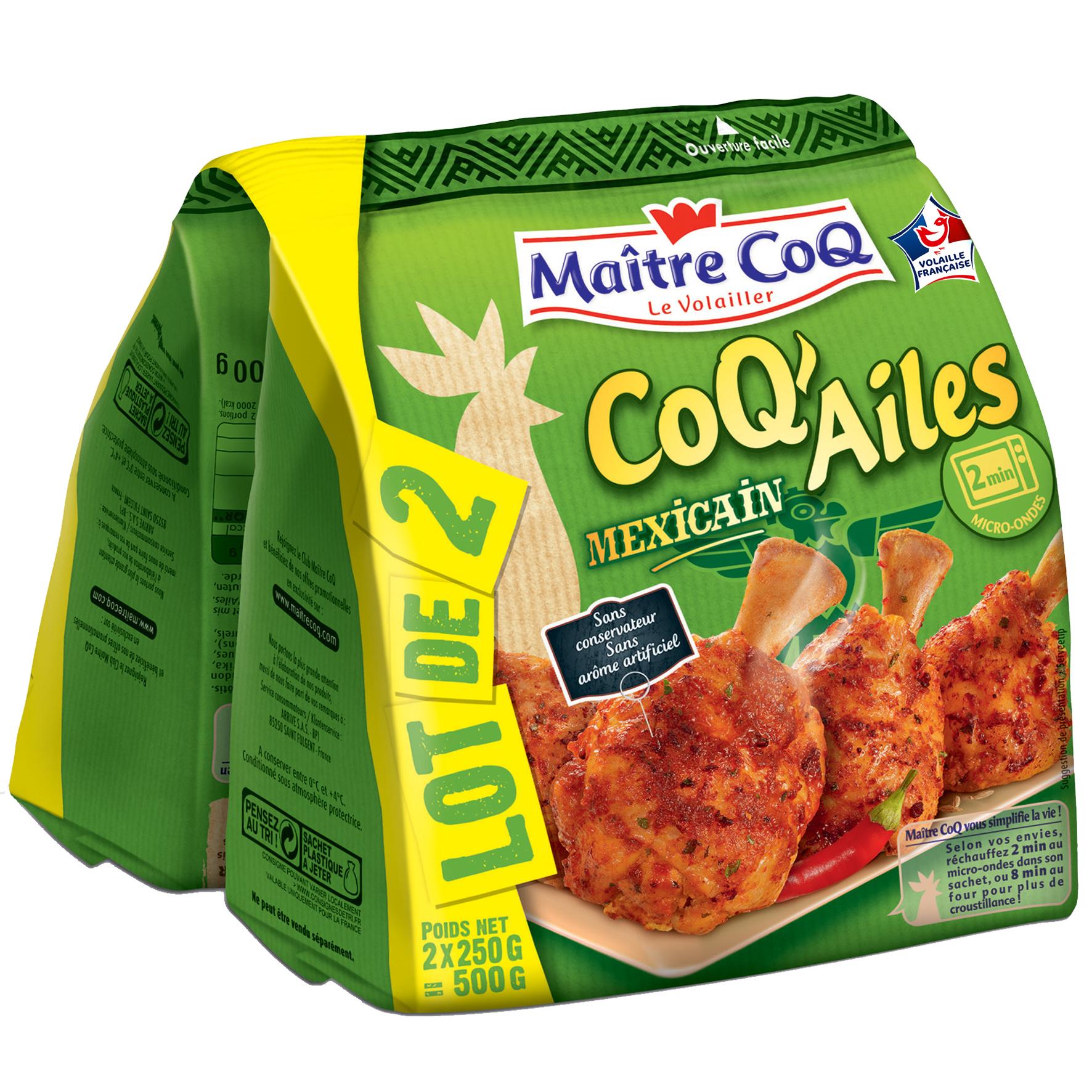 MAITRE COQ Coq'Ailes Mexicain 2x250g