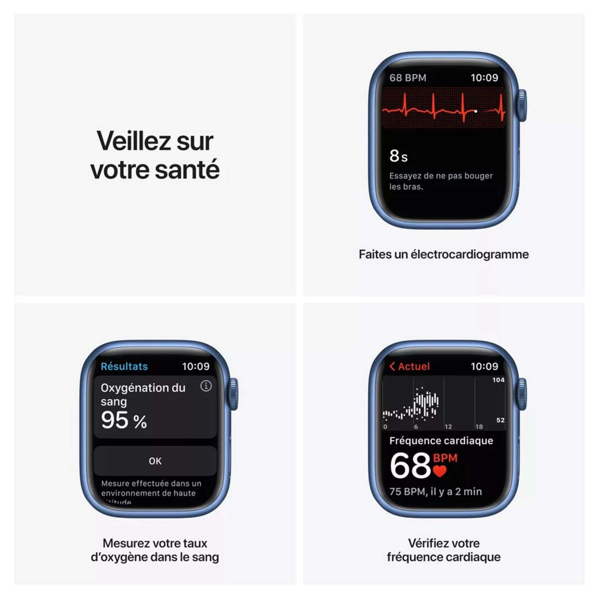 Voir la diapositive 4 : APPLE Watch série 7 41 mm en Alu - Bleu