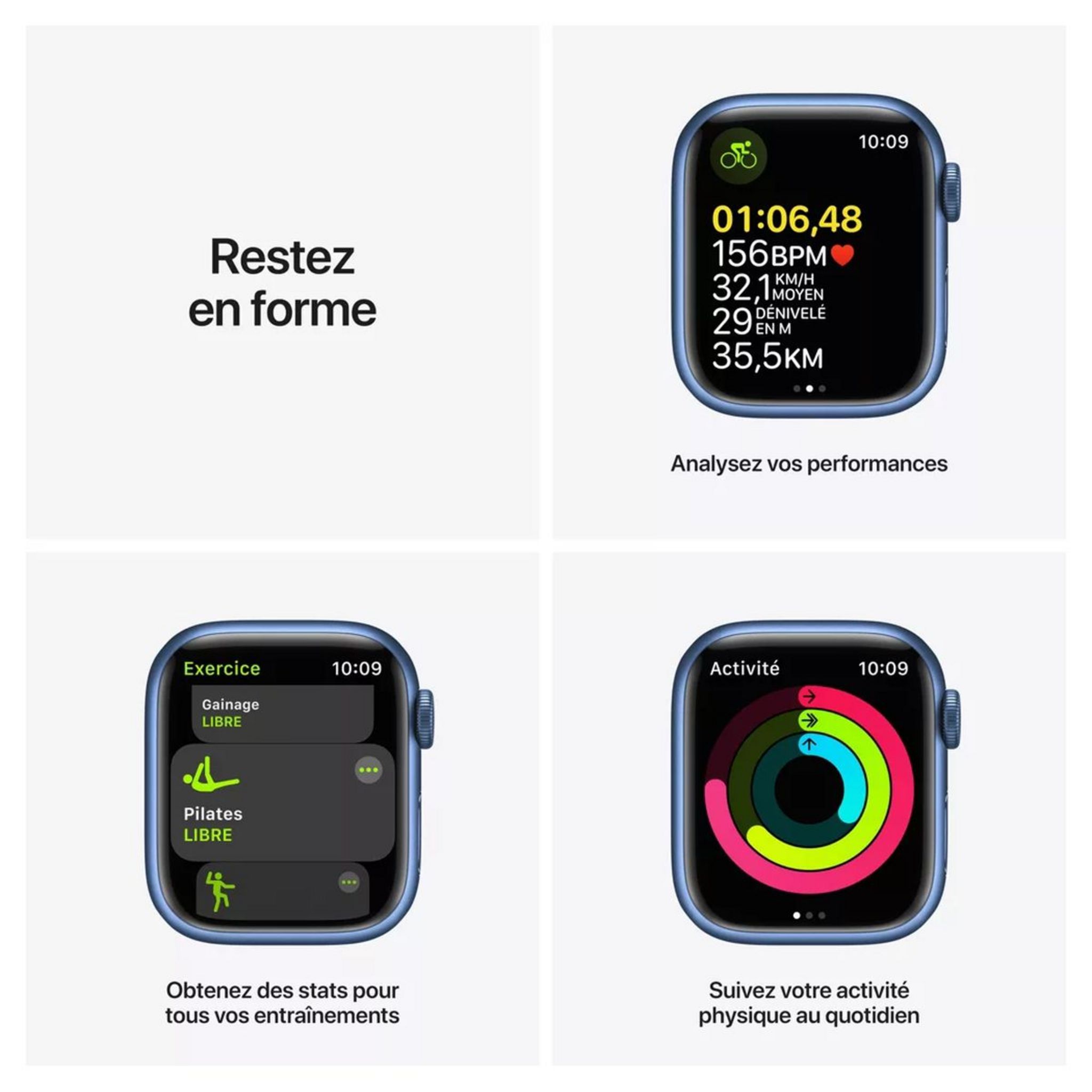Voir la diapositive 7 : APPLE Watch série 7 41 mm en Alu - Bleu