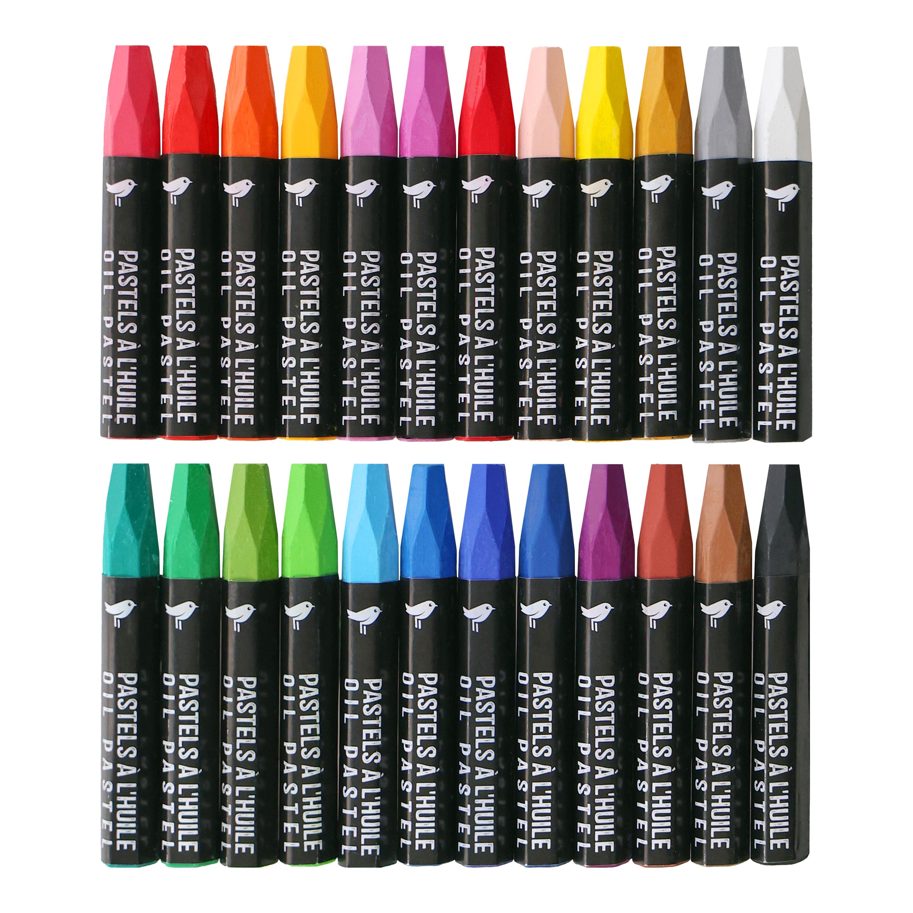 Voir la diapositive 2 : AUCHAN Pochette de 24 crayons Pastel à l'huile