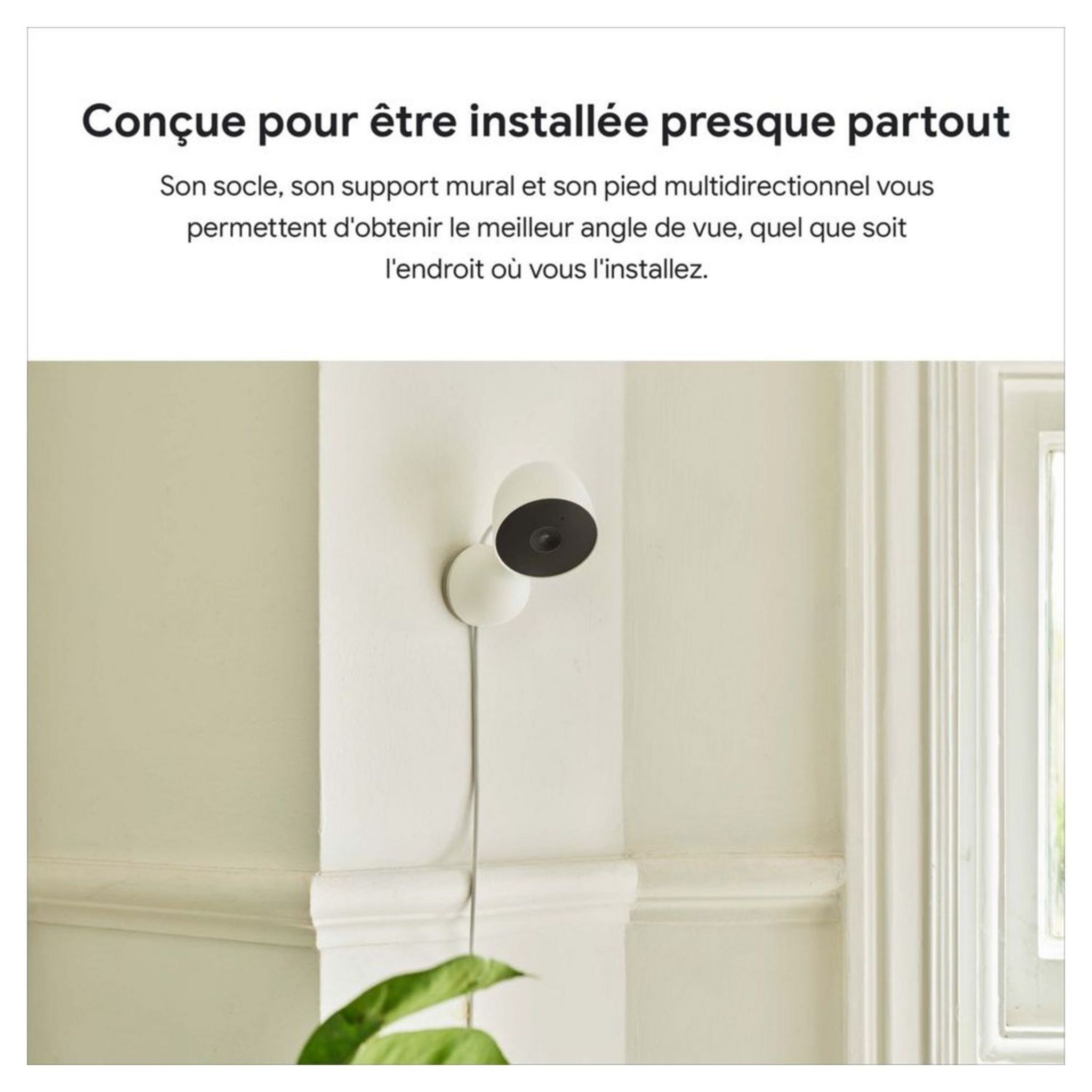 Voir la diapositive 4 : GOOGLE Caméra de surveillance Google Nest Cam (Intérieur - Filaire) - Blanc