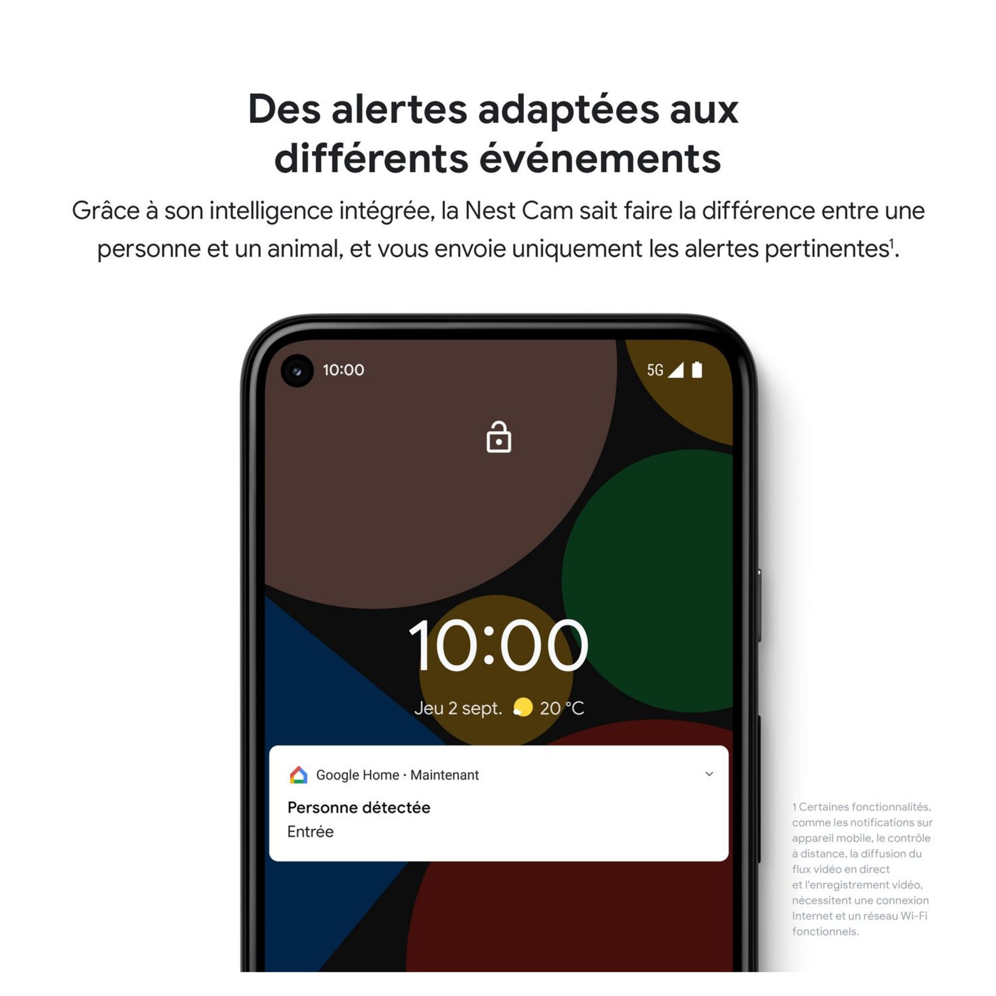 Voir la diapositive 6 : GOOGLE Caméra de surveillance Google Nest Cam (Intérieur - Filaire) - Blanc
