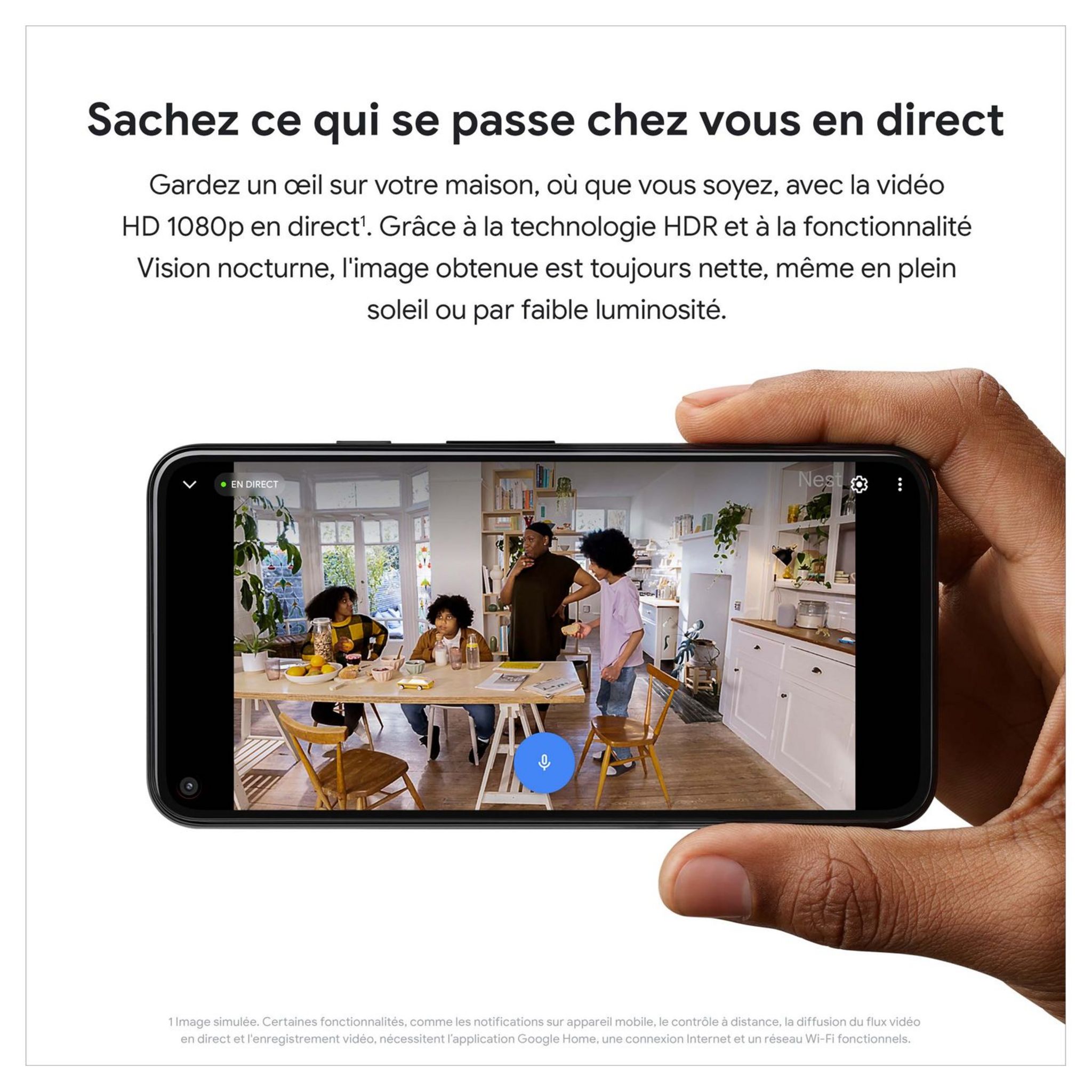 Voir la diapositive 8 : GOOGLE Caméra de surveillance Google Nest Cam (Intérieur - Filaire) - Blanc