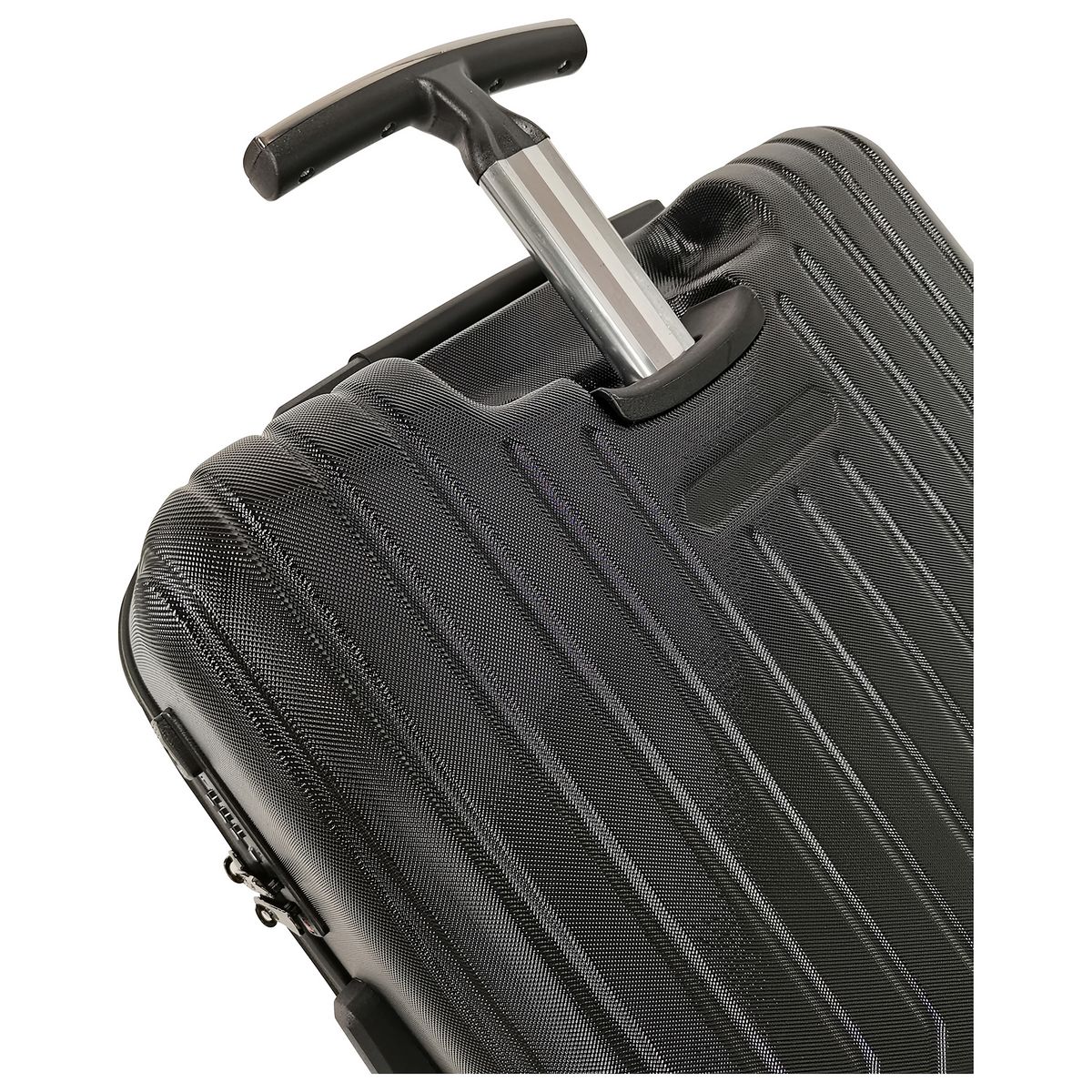 AIRPORT Valise cabine rigide noire Wavy Pop 55x35x20cm