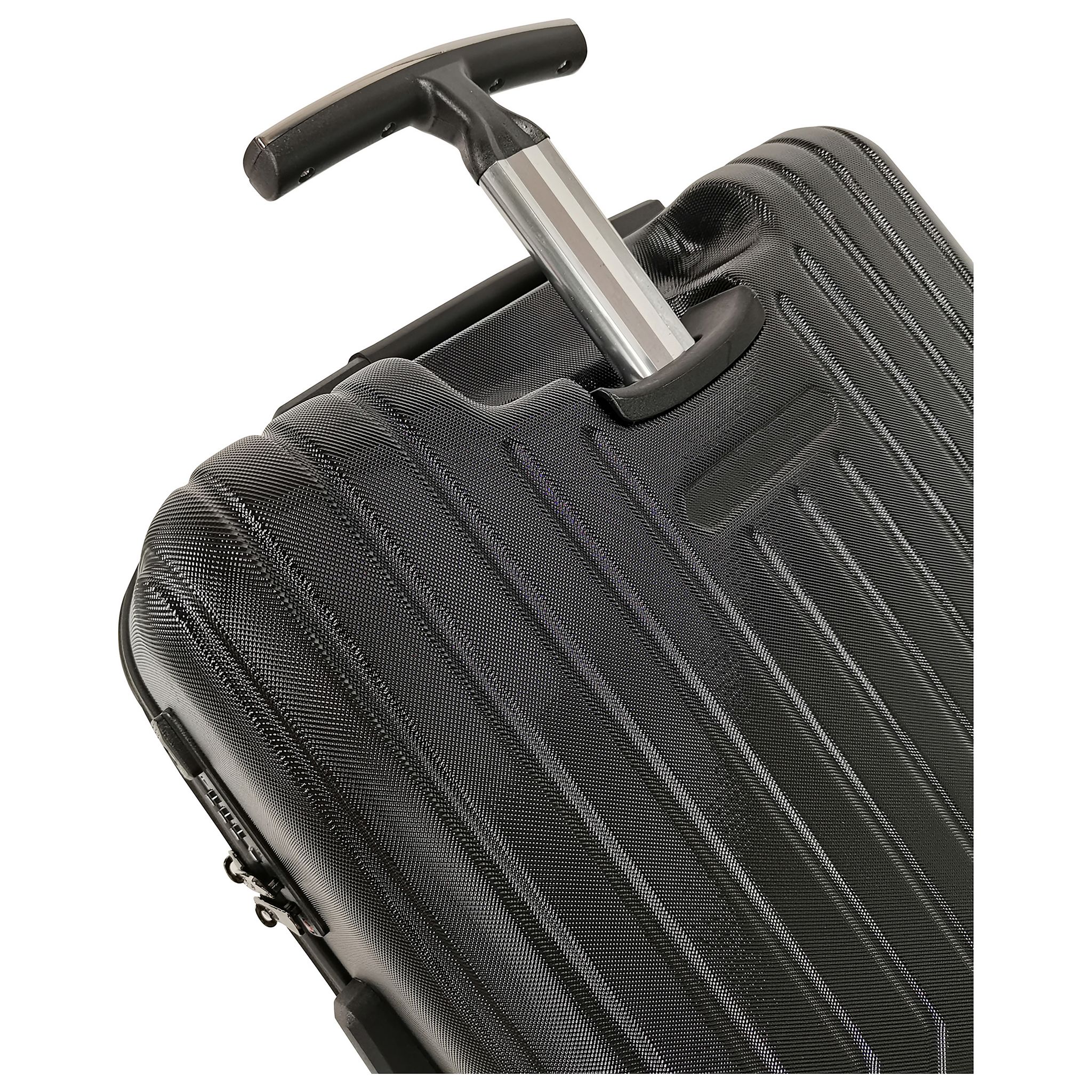 Voir la diapositive 4 : AIRPORT Valise cabine rigide noire Wavy Pop 55x35x20cm