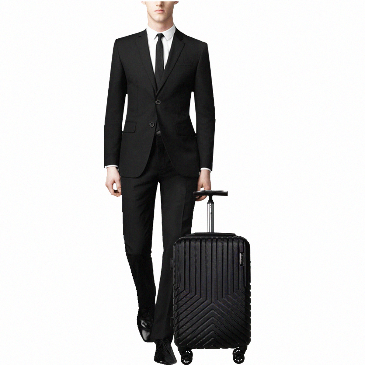 Voir la diapositive 9 : AIRPORT Valise cabine rigide noire Wavy Pop 55x35x20cm