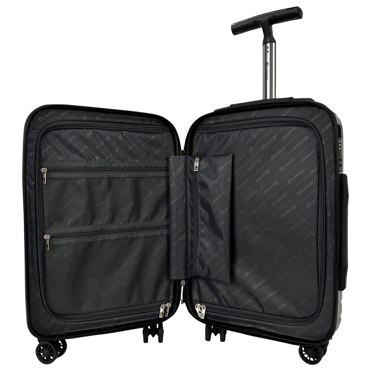 AIRPORT Valise cabine rigide grise Evolight 55x35x20cm