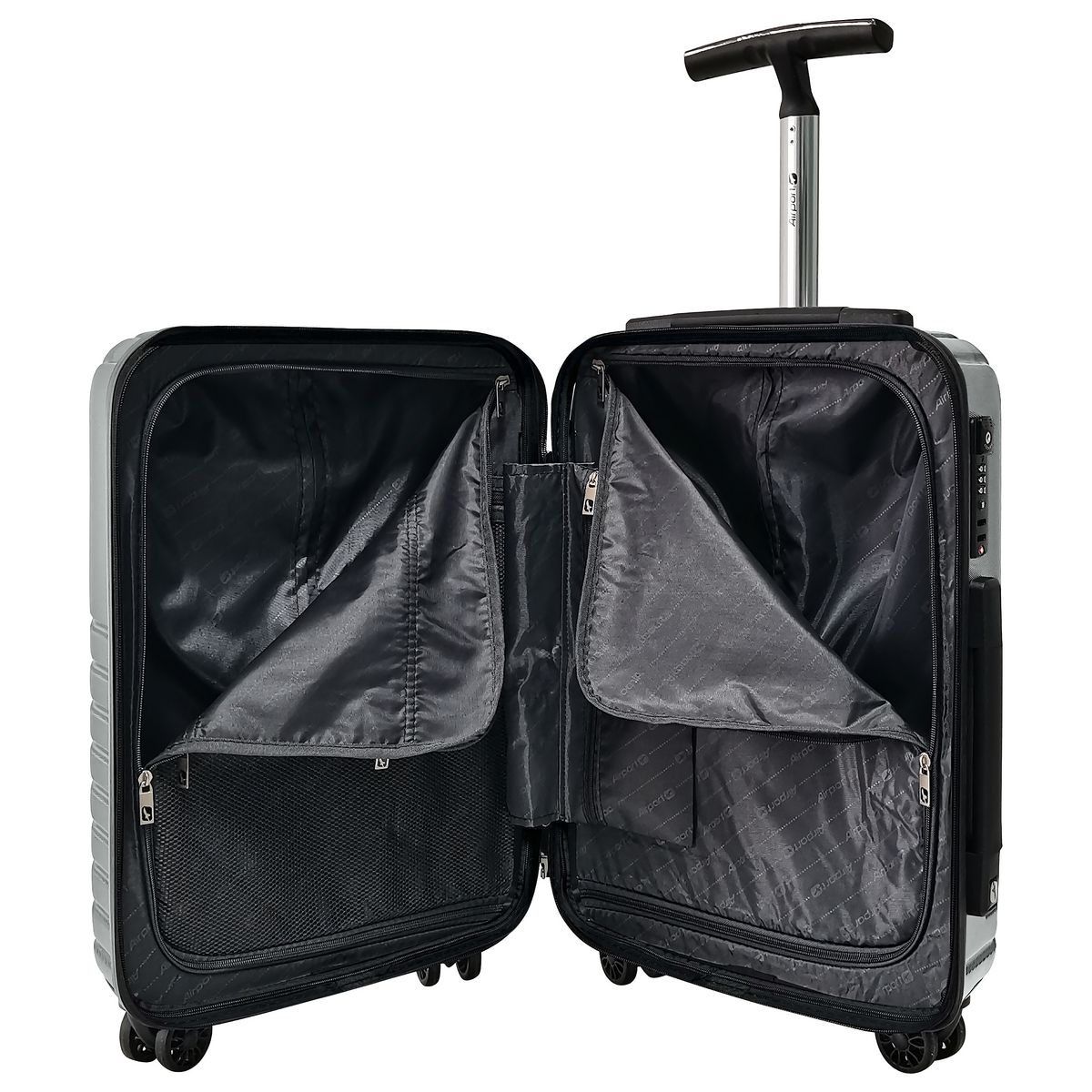 AIRPORT Valise cabine rigide grise Evolight 55x35x20cm