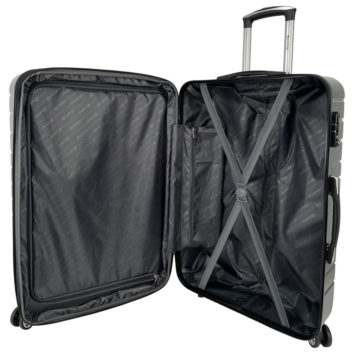 AIRPORT Valise rigide grise Wavy Pop 65x41x25cm