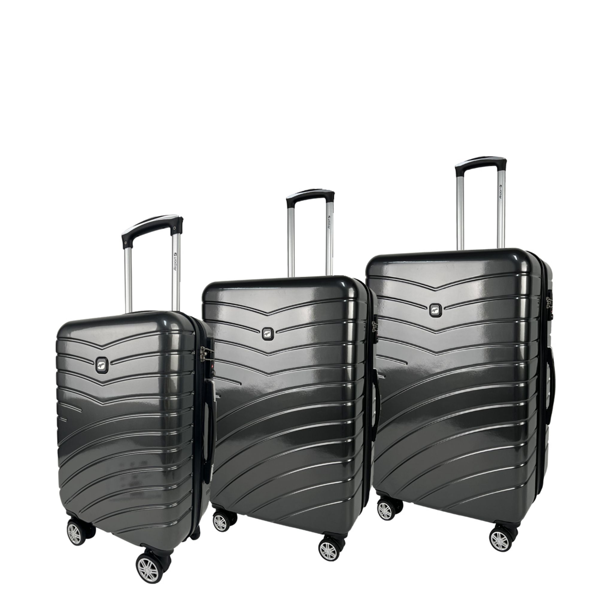 Voir la diapositive 8 : AIRPORT Grande Valise rigide grise Wavy Pop 75x49x28cm
