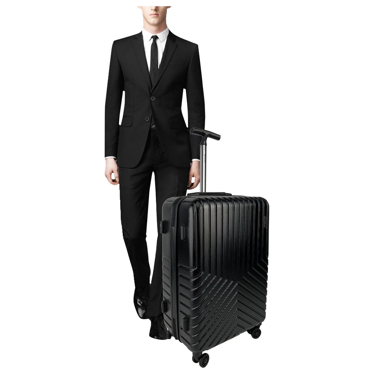 AIRPORT Grande Valise rigide noire Evolight 75x49x29cm