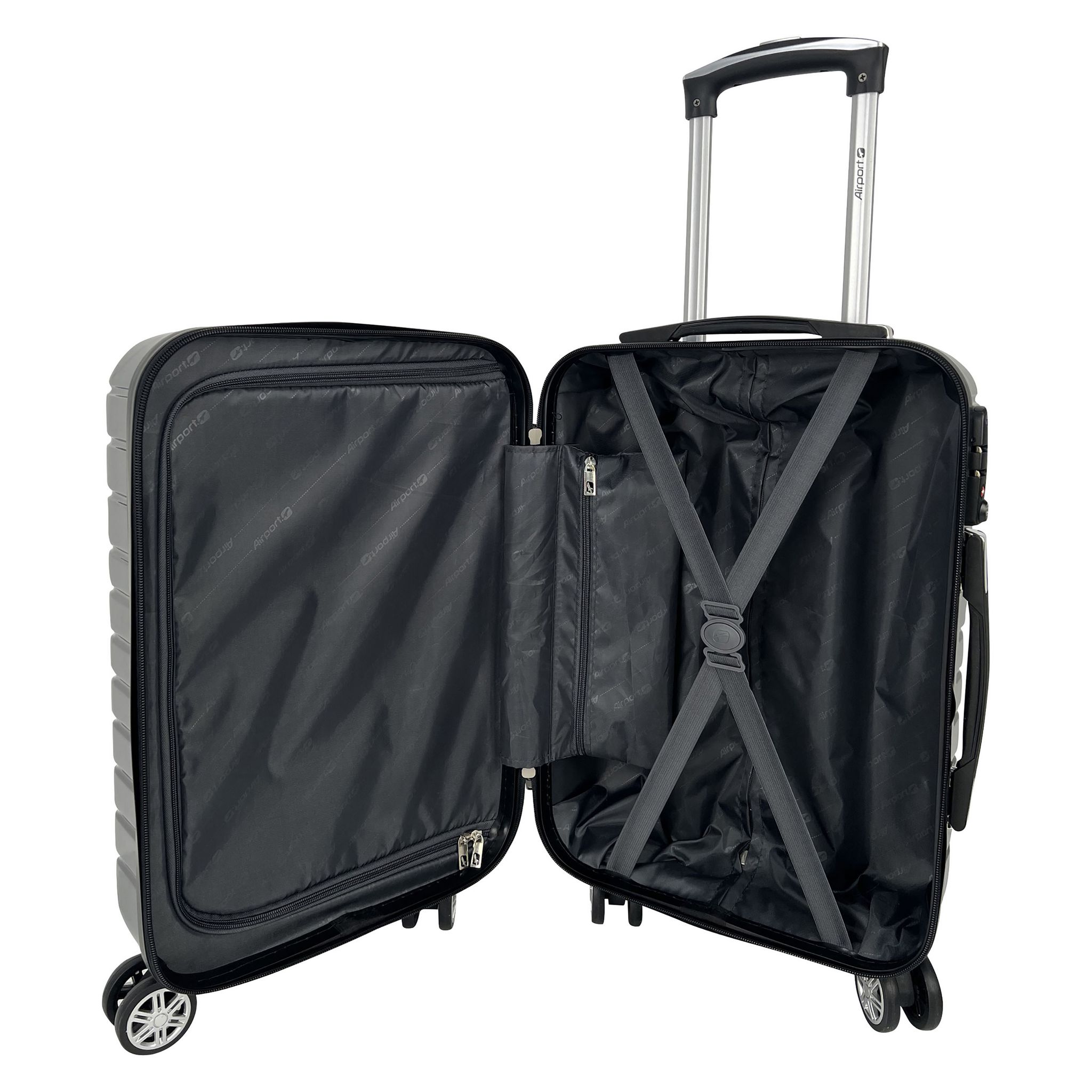 Voir la diapositive 12 : AIRPORT Valise cabine rigide noire Wavy Pop 55x35x20cm