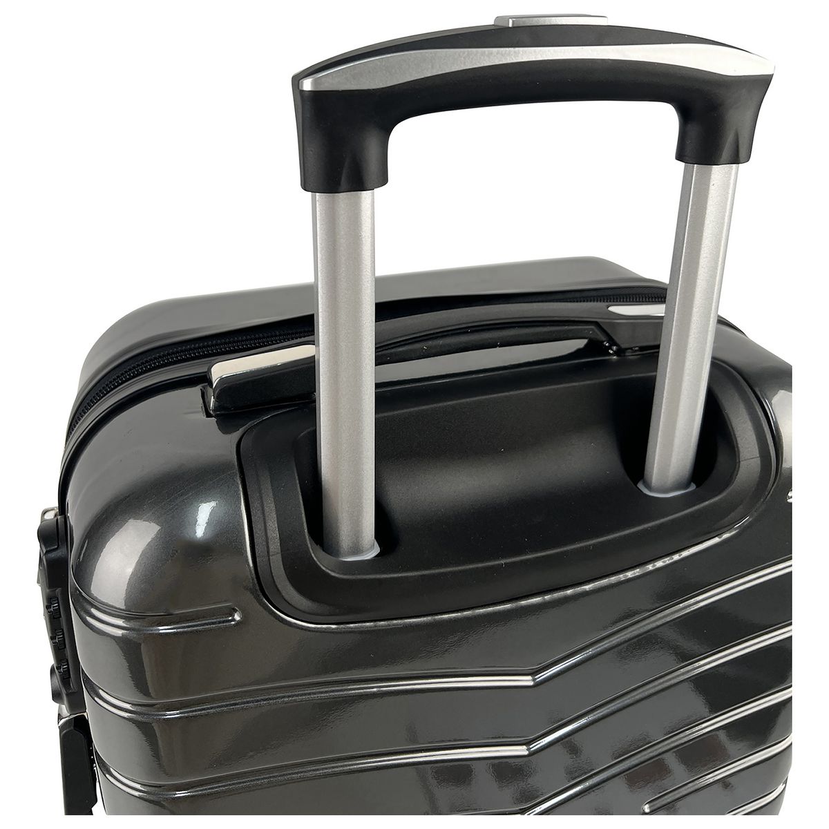 AIRPORT Valise cabine rigide noire Wavy Pop 55x35x20cm