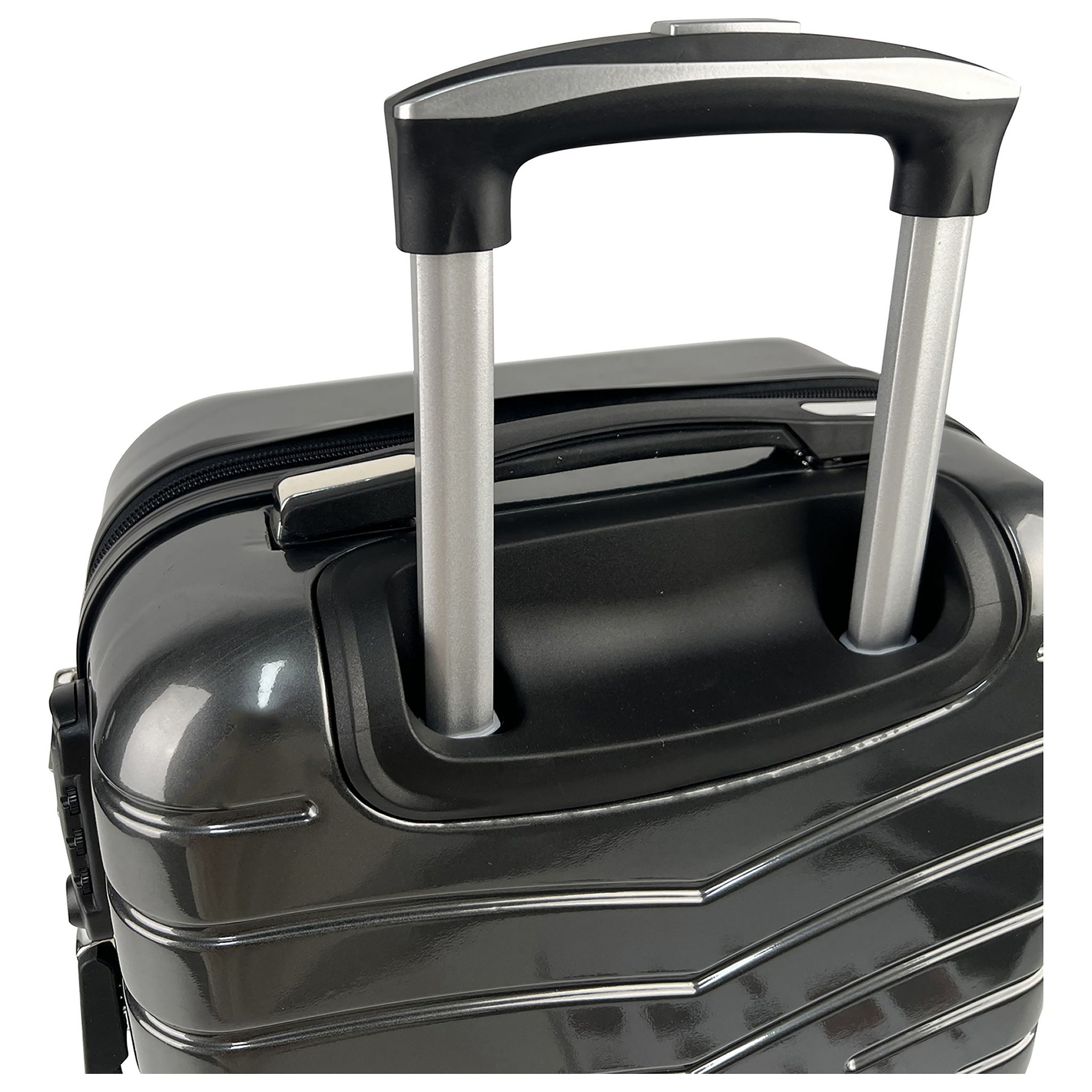 Voir la diapositive 4 : AIRPORT Valise cabine rigide noire Wavy Pop 55x35x20cm