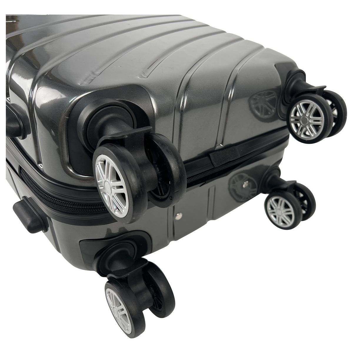 AIRPORT Valise cabine rigide noire Wavy Pop 55x35x20cm