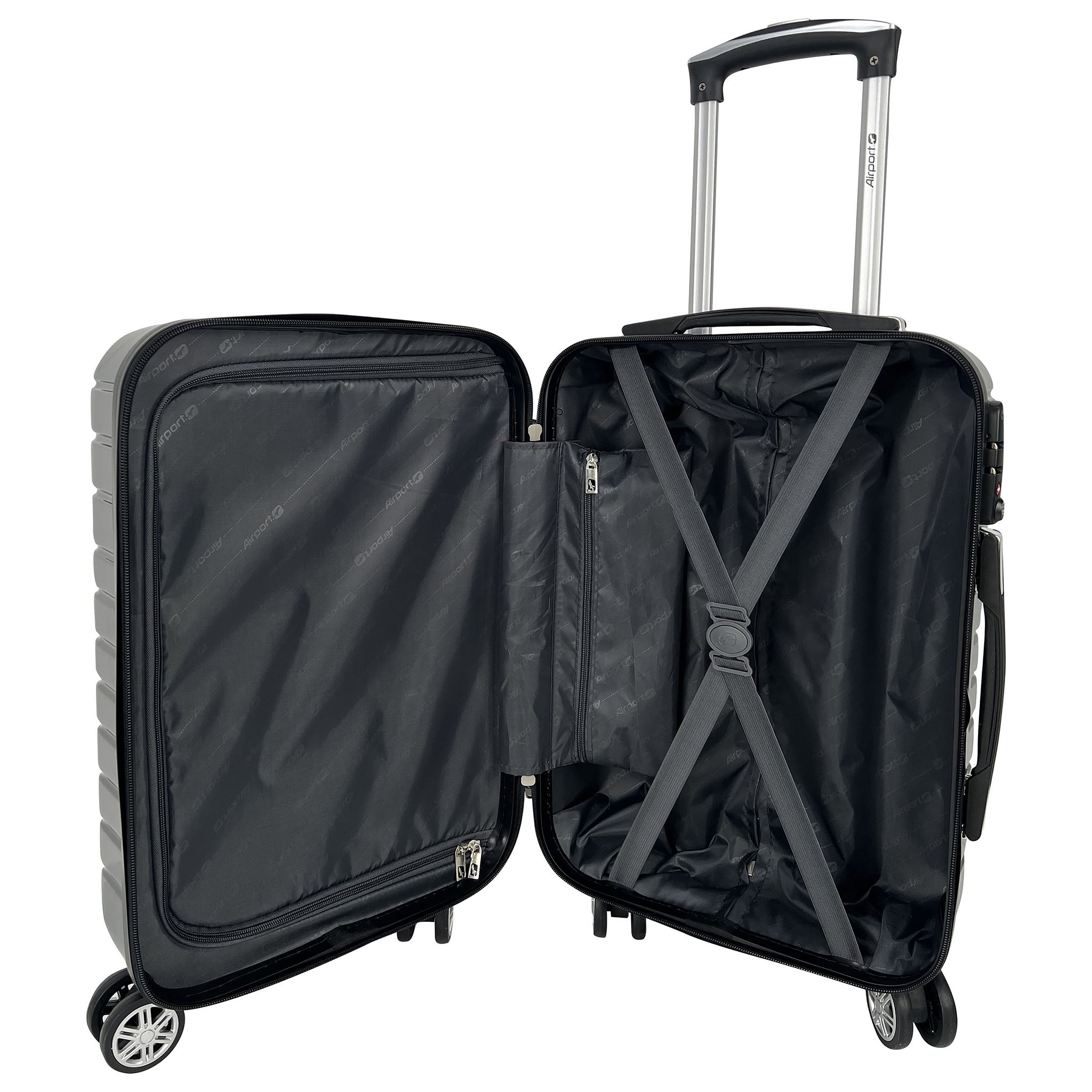 Voir la diapositive 6 : AIRPORT Valise cabine rigide noire Wavy Pop 55x35x20cm