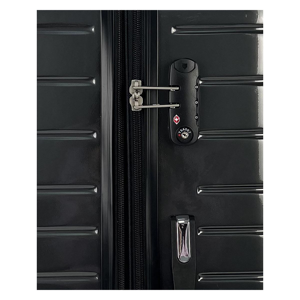 AIRPORT Valise cabine rigide noire Wavy Pop 55x35x20cm