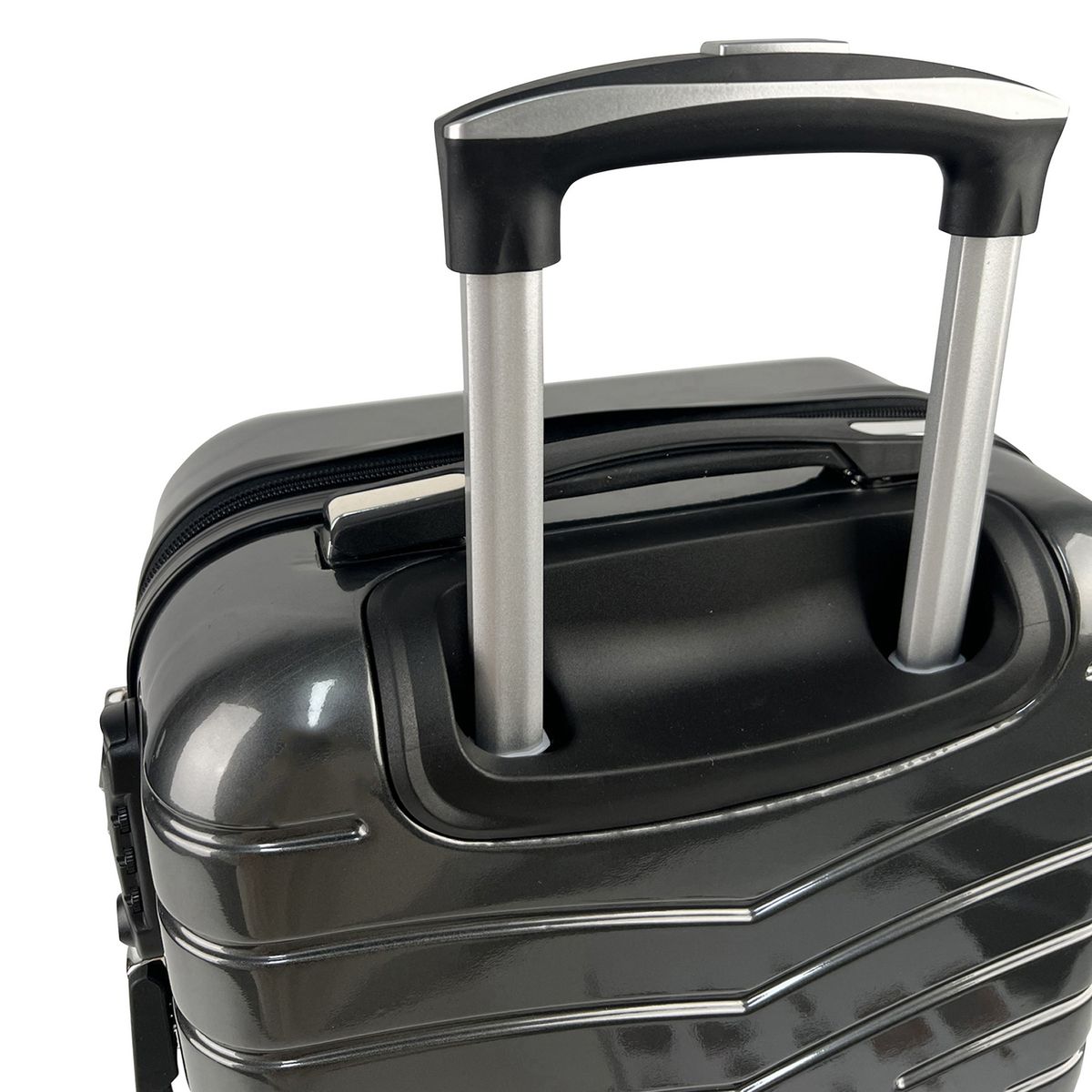 AIRPORT Valise cabine rigide noire Wavy Pop 55x35x20cm