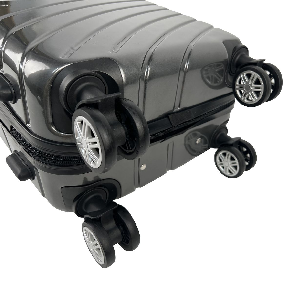 AIRPORT Valise cabine rigide noire Wavy Pop 55x35x20cm