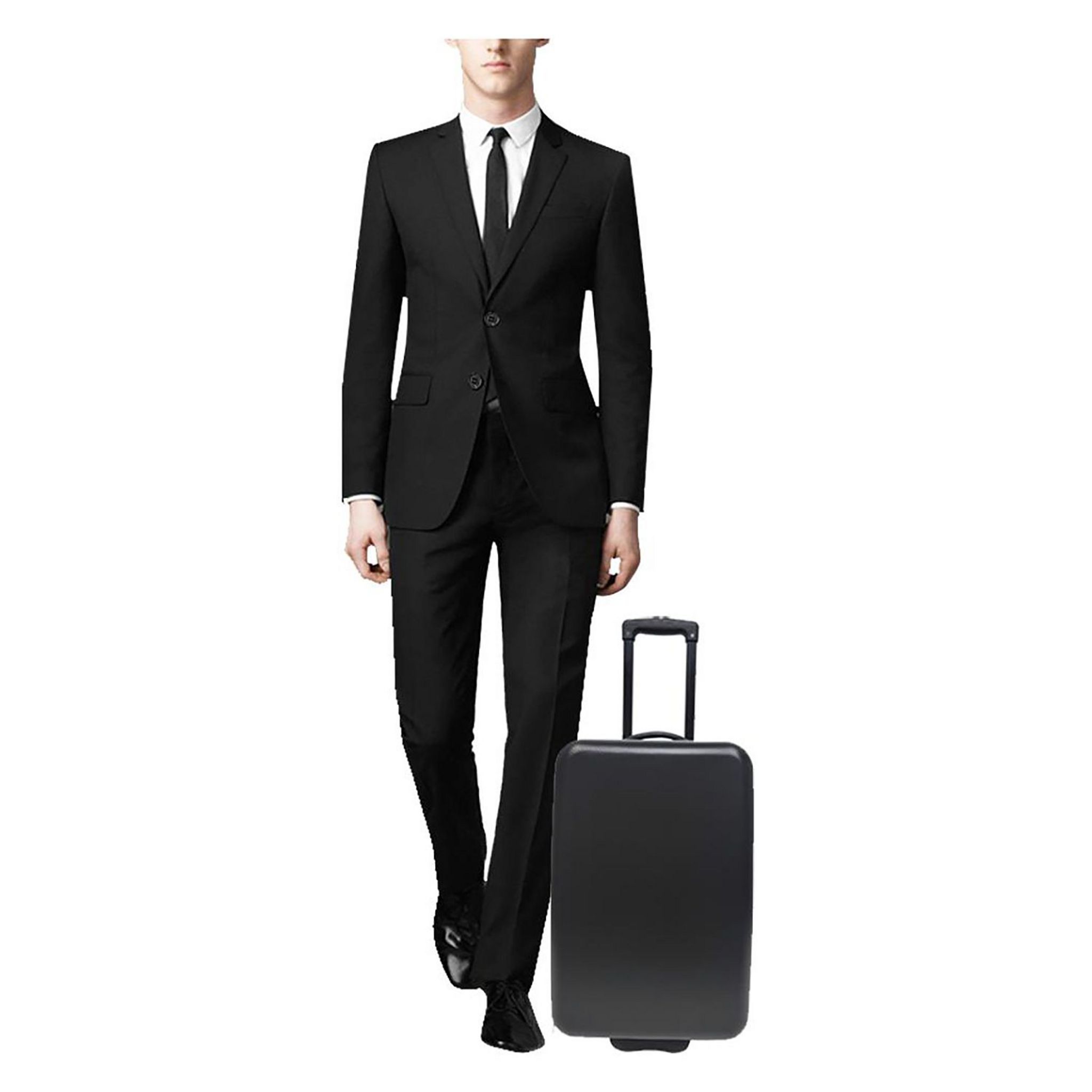 Voir la diapositive 9 : AUCHAN ESSENTIEL Valise rigide noire 59x36x22cm