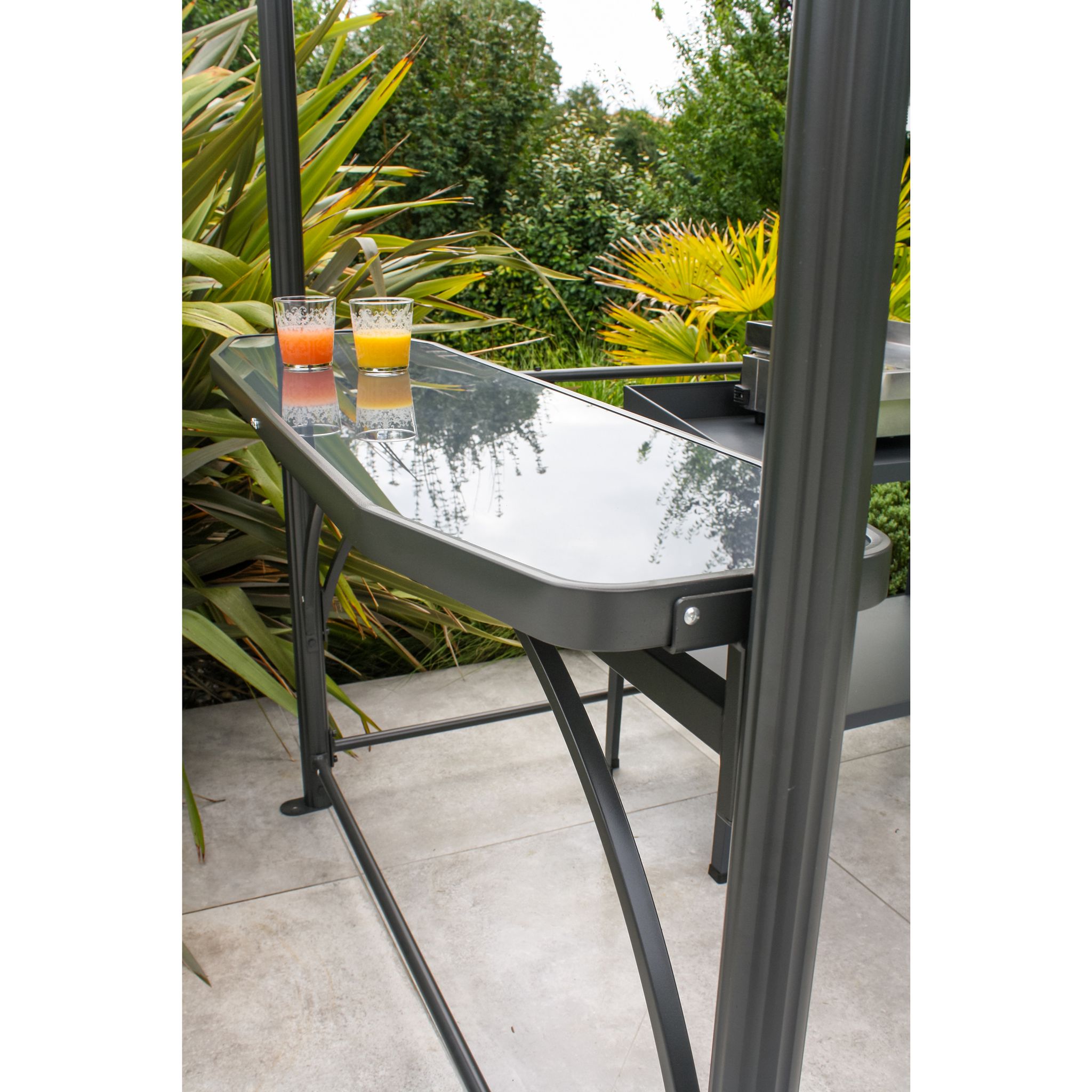 Voir la diapositive 4 : DCB GARDEN Abri pour barbecue - Aluminium et polycarbonate - Gris Anthracite