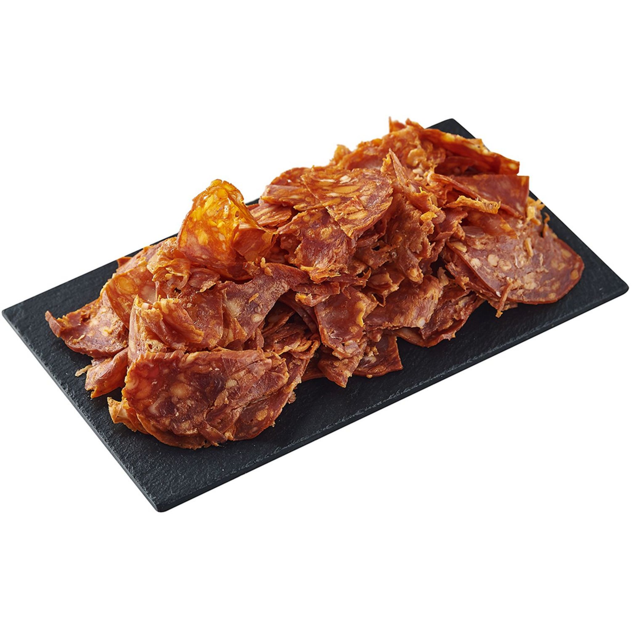 Voir la diapositive 2 : AUCHAN LE CHARCUTIER Pétales de chorizo espagnol 250g