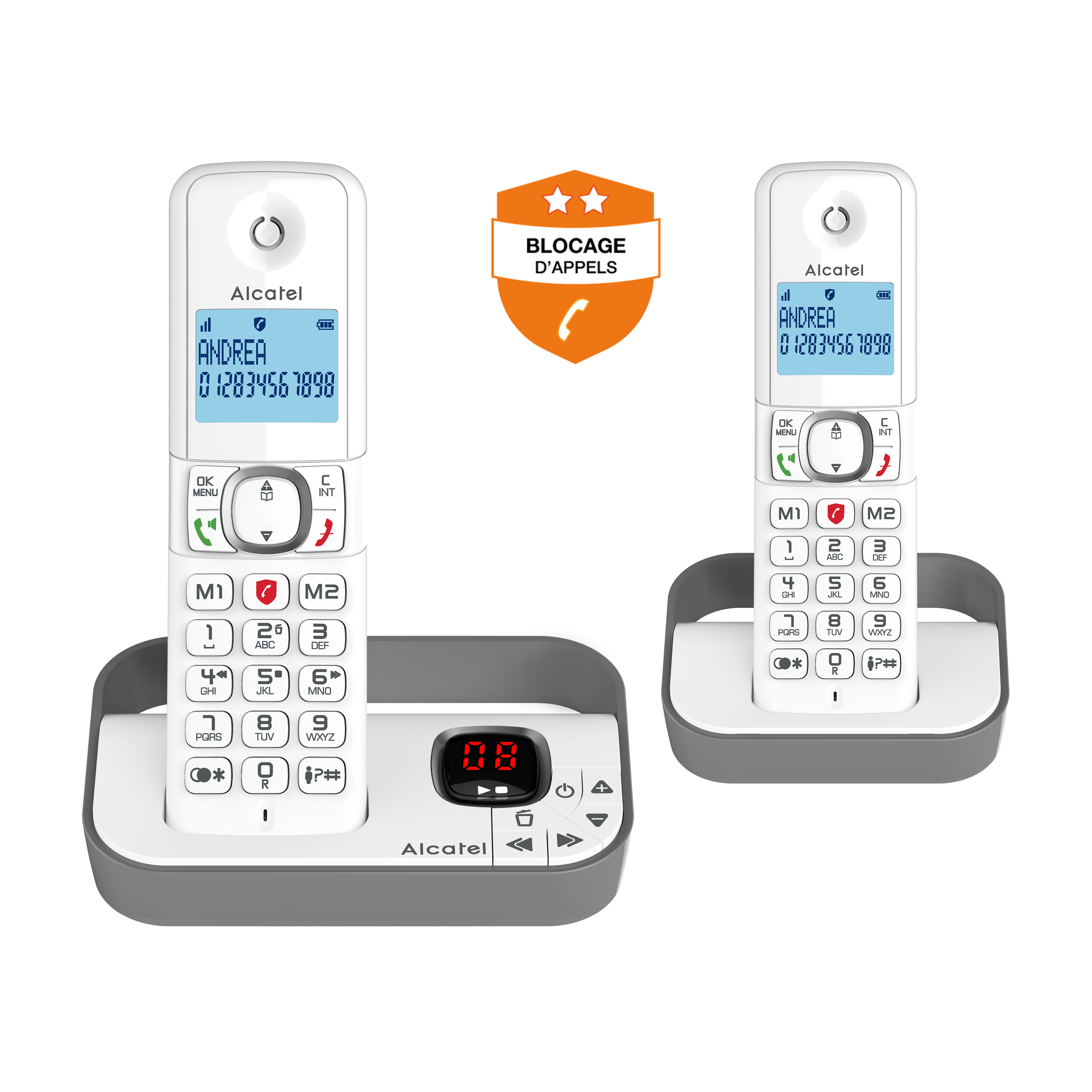 Voir la diapositive 4 : ALCATEL Téléphone Sans Fil- VOICE SOLO F860- Répondeur - Gris