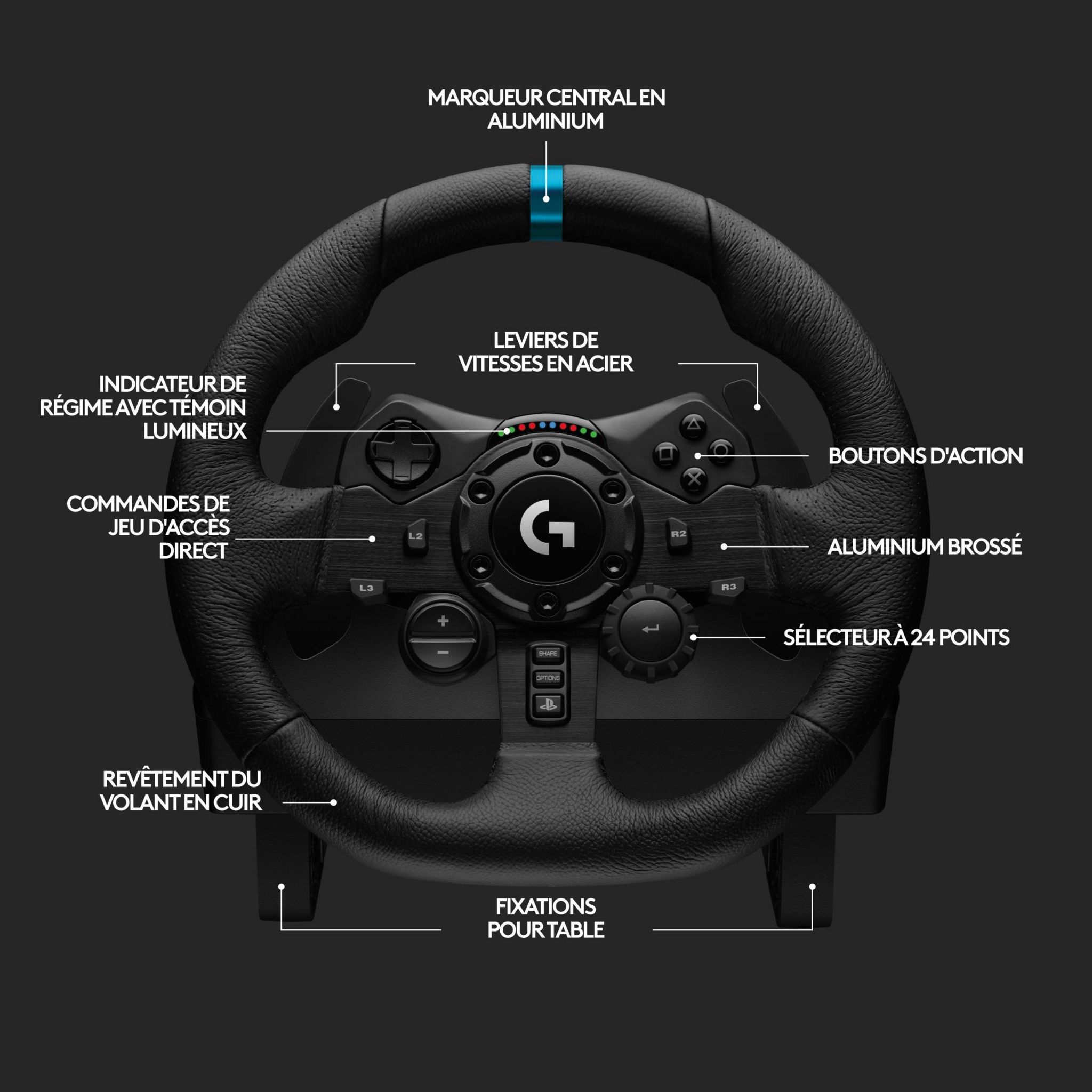 Voir la diapositive 8 : LOGITECH Volant de Course et Pédales G923 pour PS4/PC