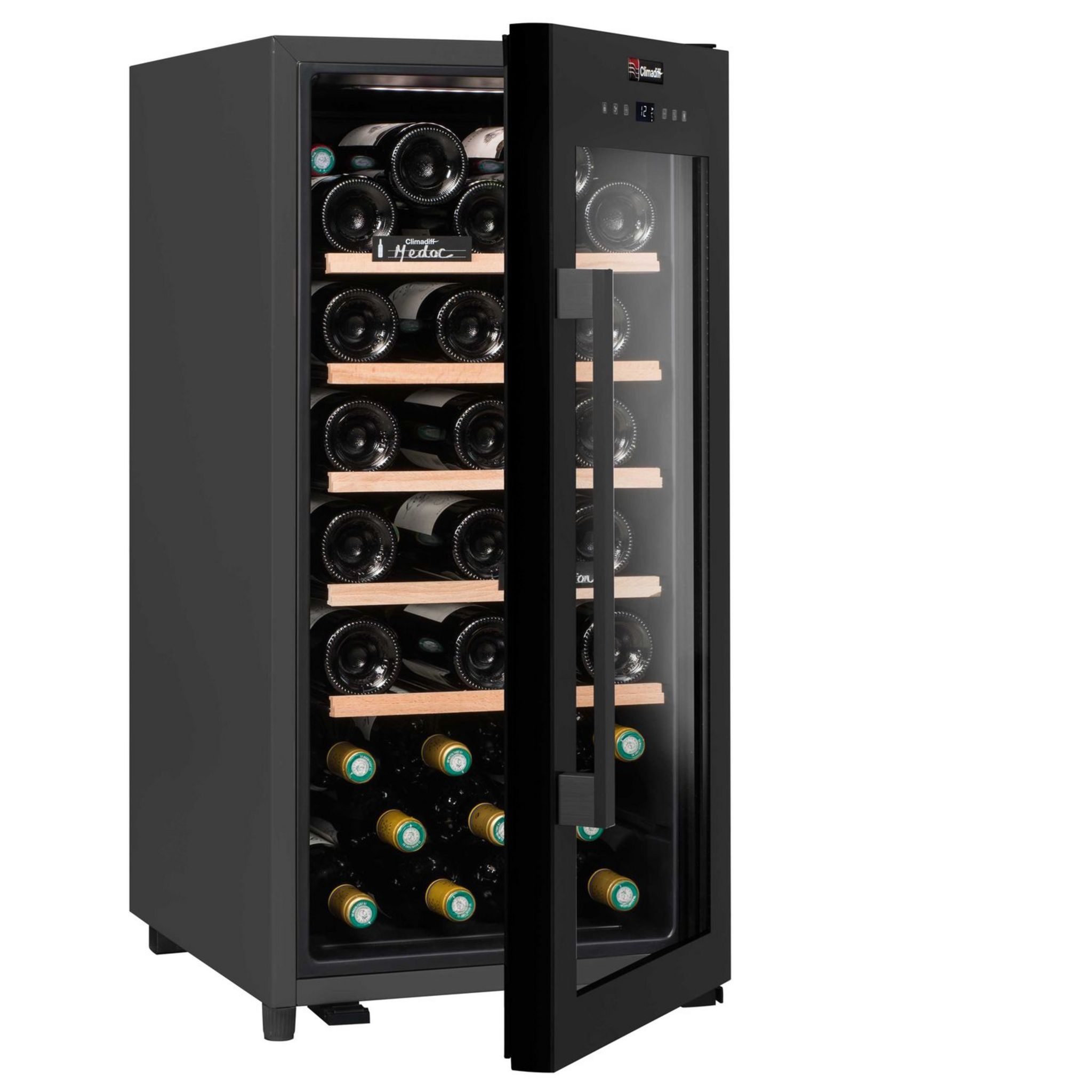 Voir la diapositive 4 : CLIMADIFF Cave de service CS41B1, 41 bouteilles, 42 dB, Porte vitré, G