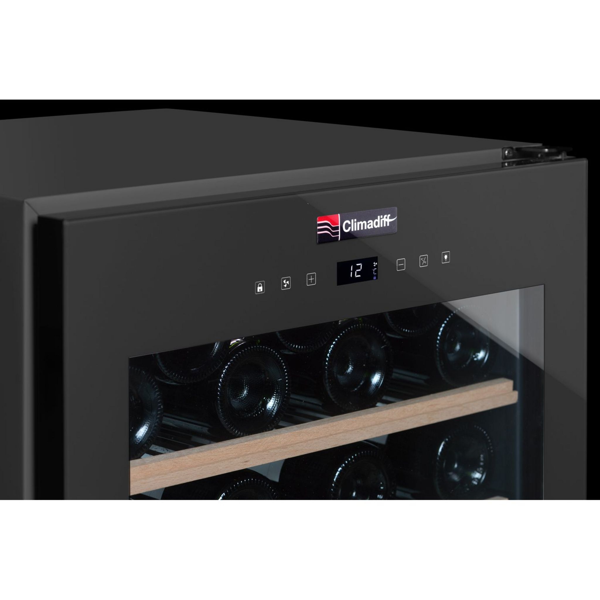 Voir la diapositive 6 : CLIMADIFF Cave de service CS41B1, 41 bouteilles, 42 dB, Porte vitré, G