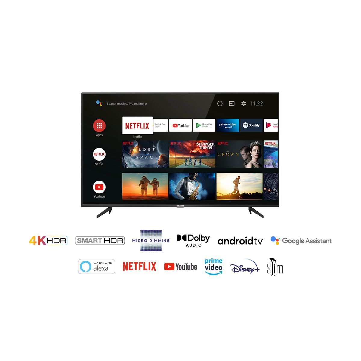TCL 65P615 TV LED 4K HDR 164 cm Android TV 9.0