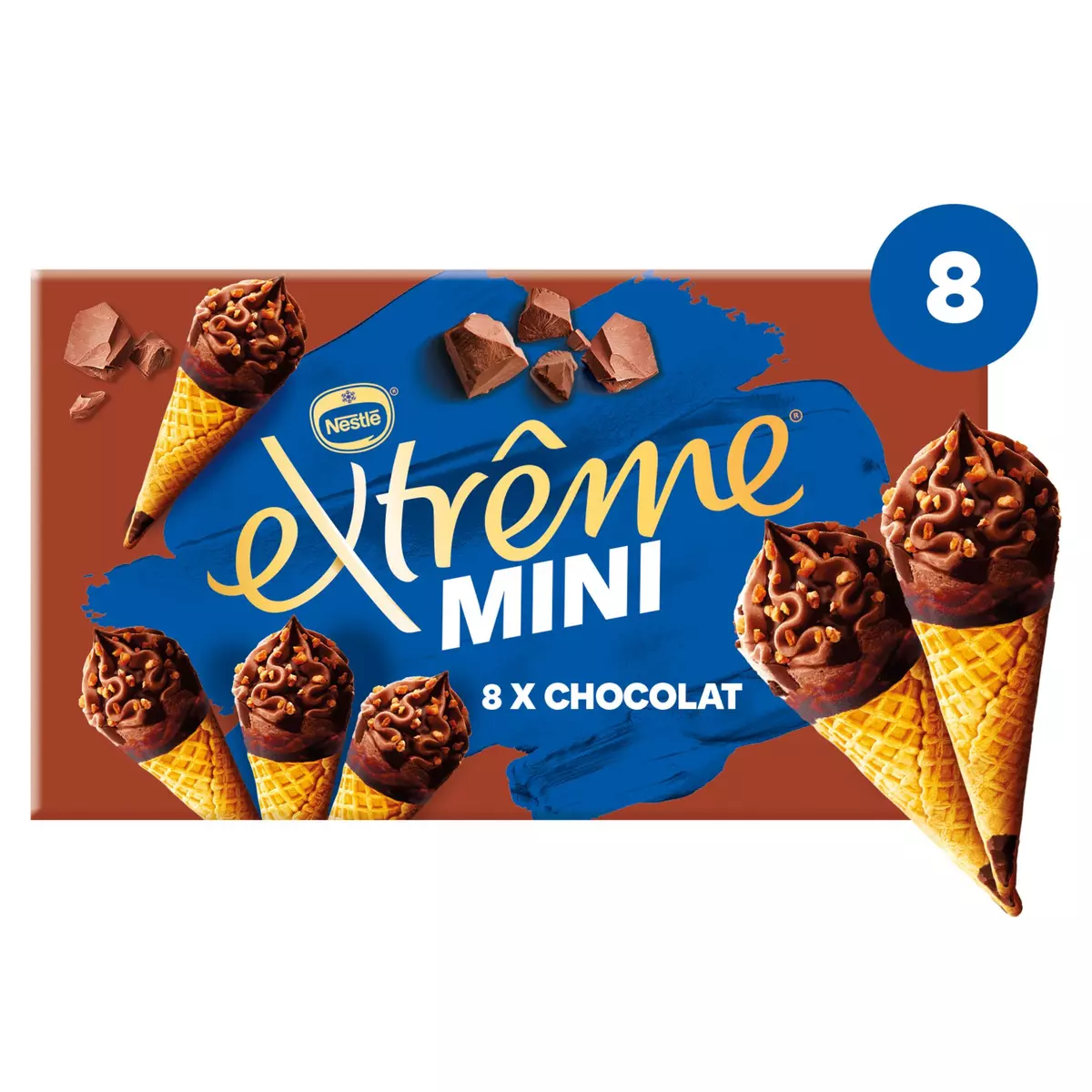 NESTLE Extrême mini cône glacé chocolat x8 312g