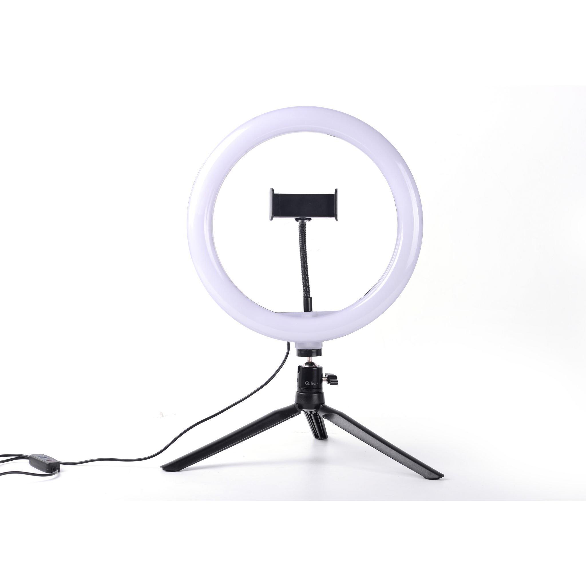Voir la diapositive 3 : QILIVE Trépied anneau lumineux - Noir