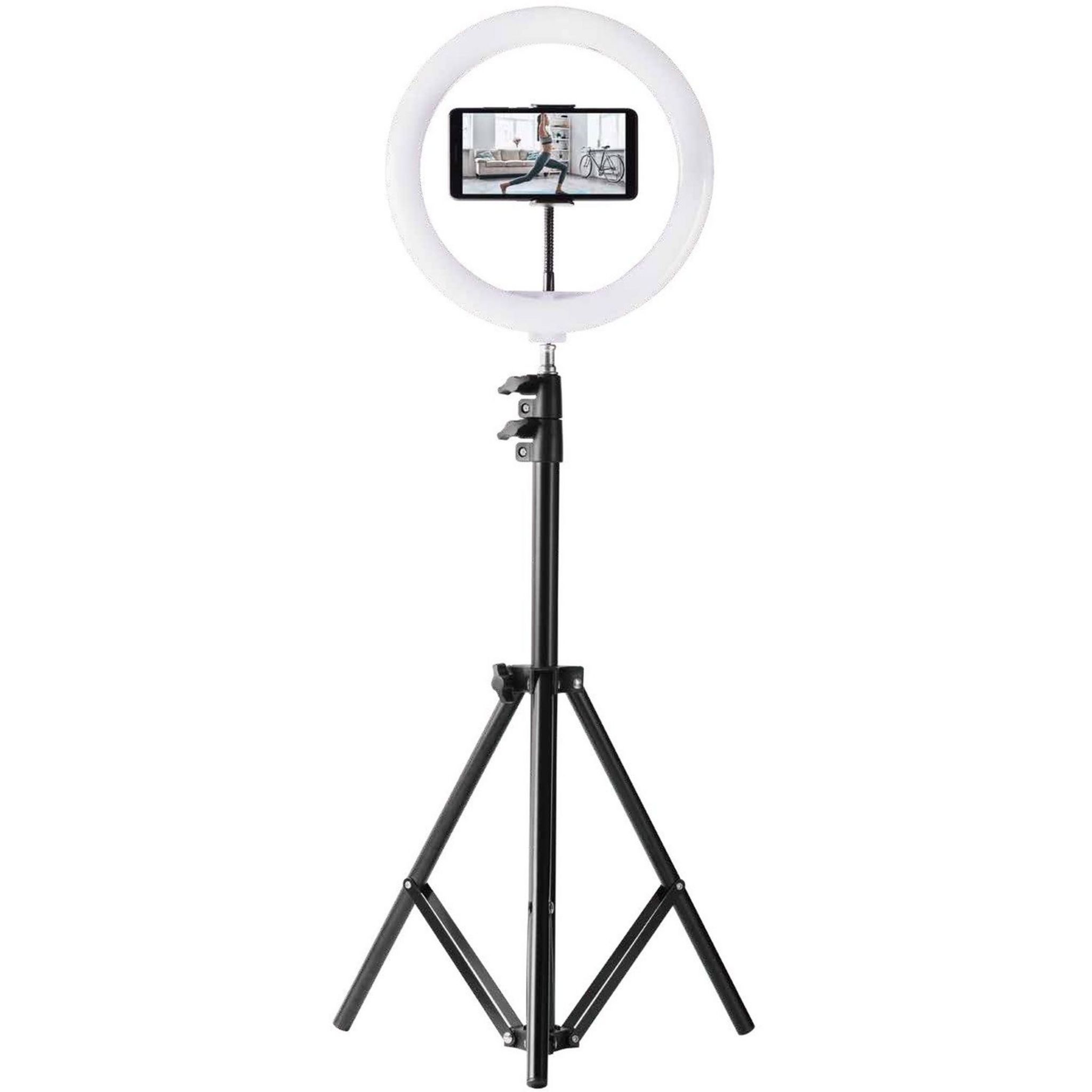 Voir la diapositive 3 : QILIVE Trépied anneaux lumineux XL - Noir