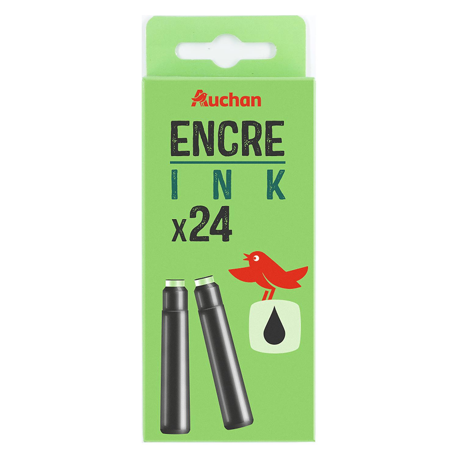 AUCHAN Lot de 24 cartouches d'encre noires