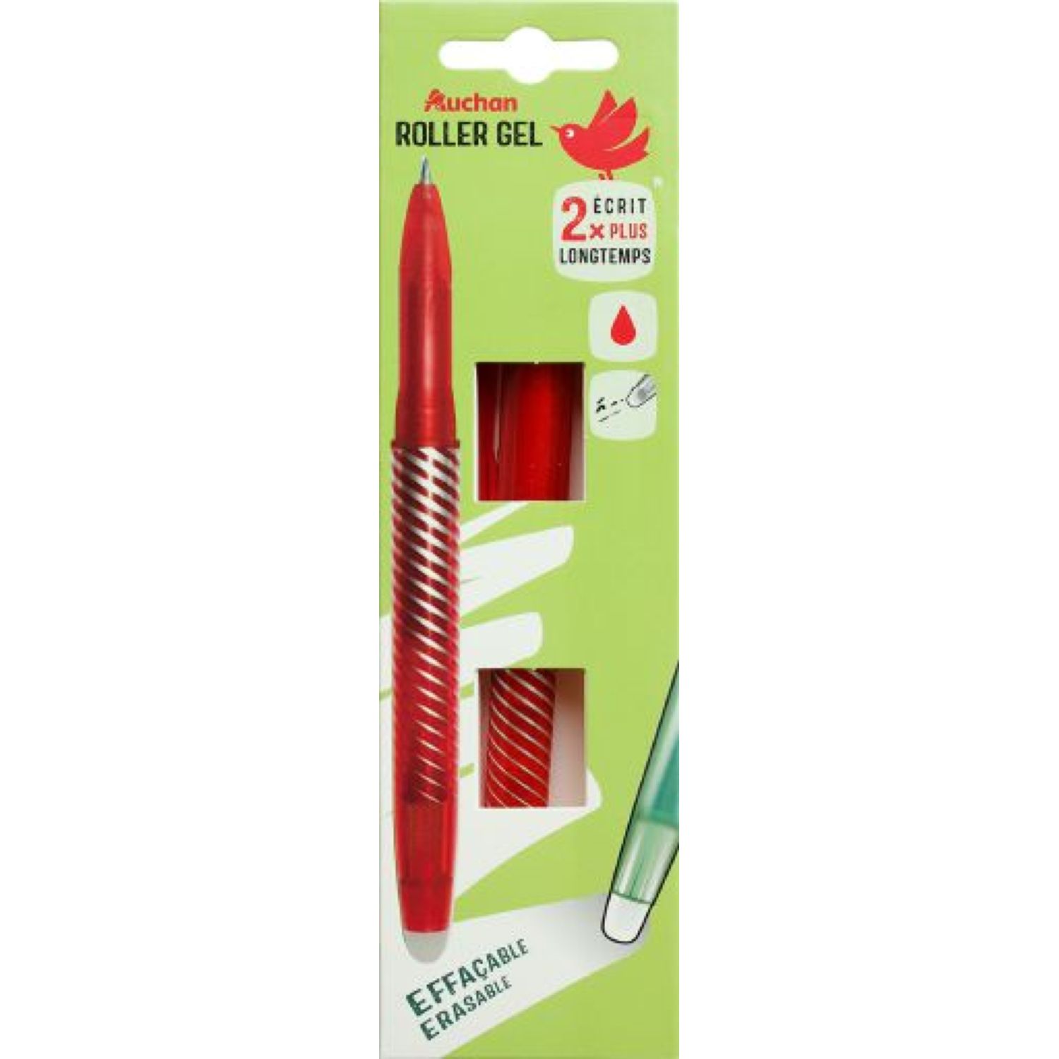 AUCHAN Stylo gel effaçable rouge