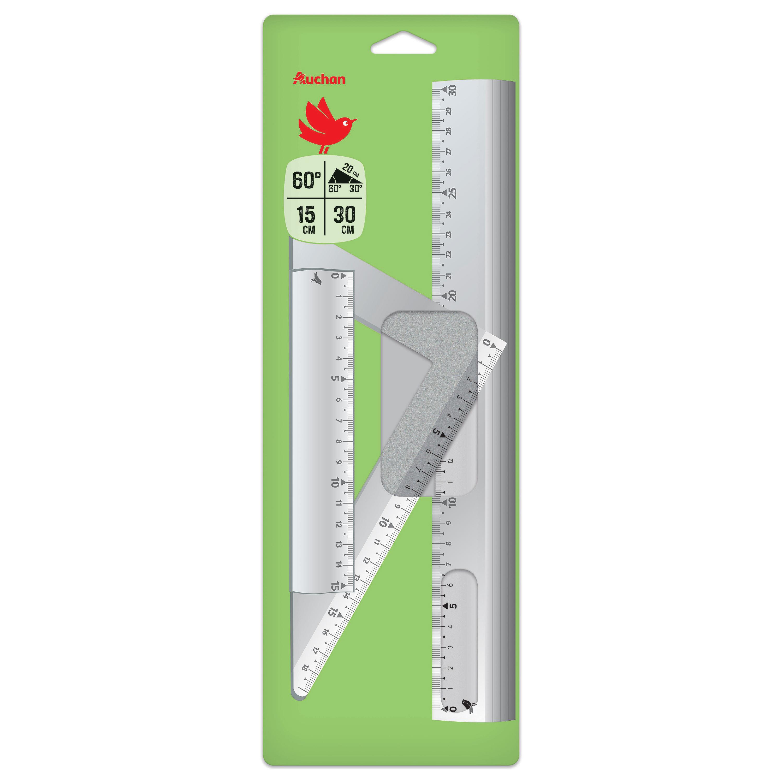 AUCHAN Set de traçage 3 pièces - Aluminium
