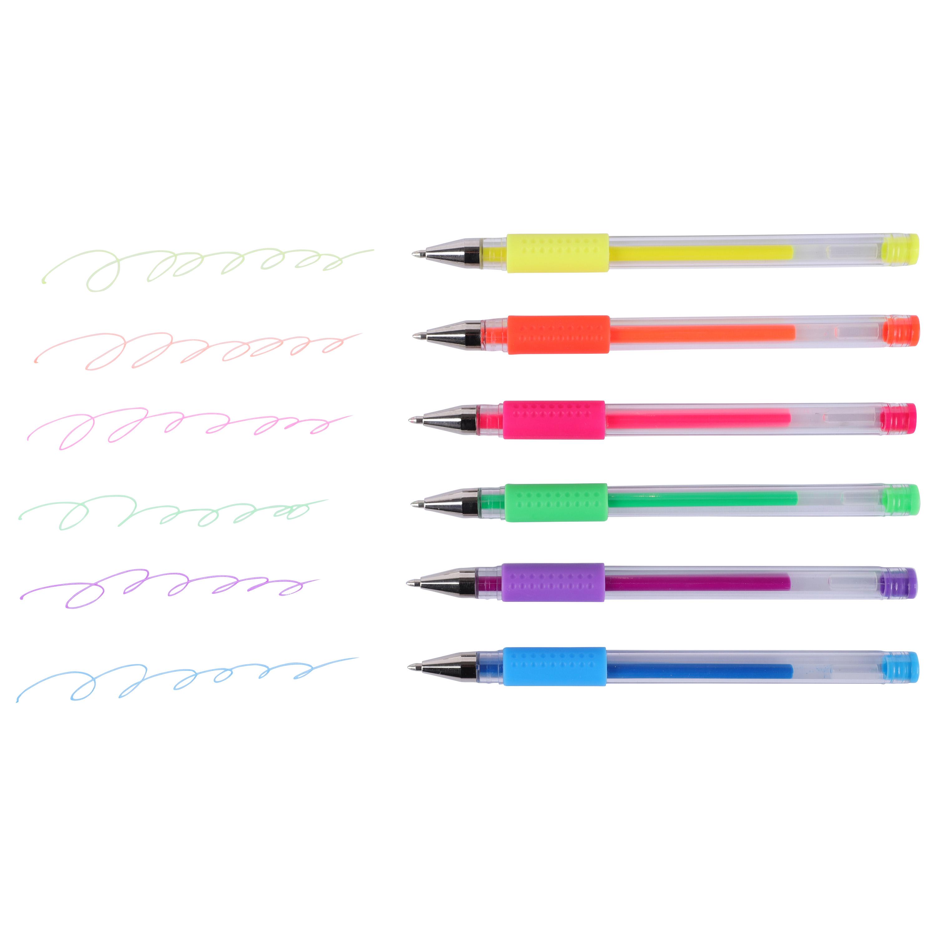 Voir la diapositive 3 : AUCHAN Stylos Gel x6 Néon 0.8mm