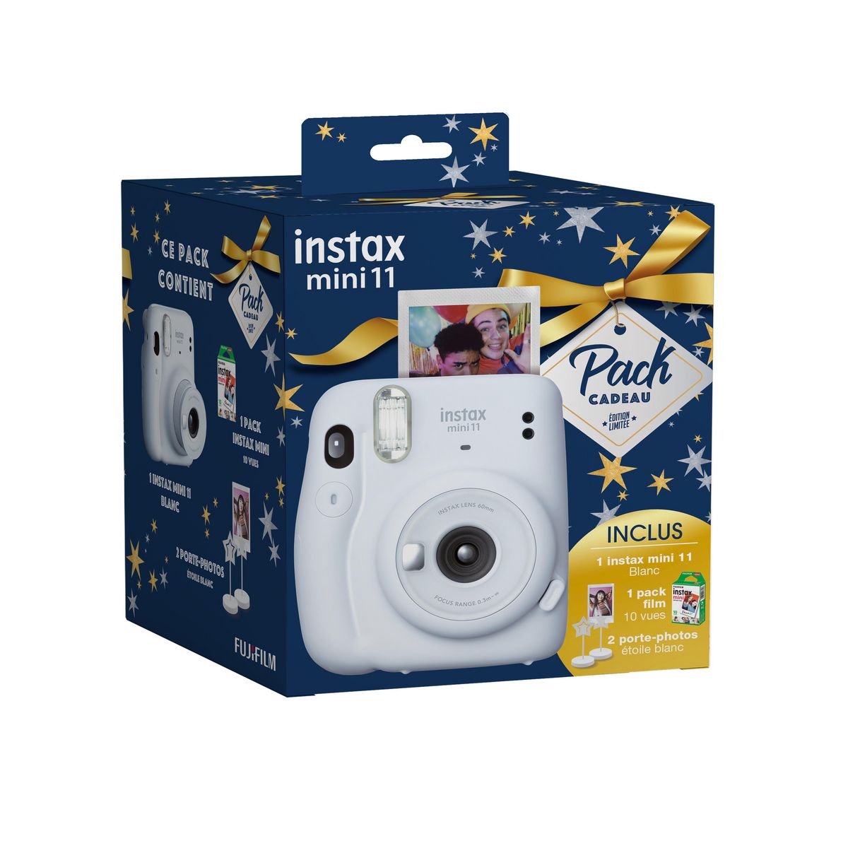 FUJIFILM Appareil photo instantané Instax Mini 11 - Blanc -Pack Appareil photo + Films
