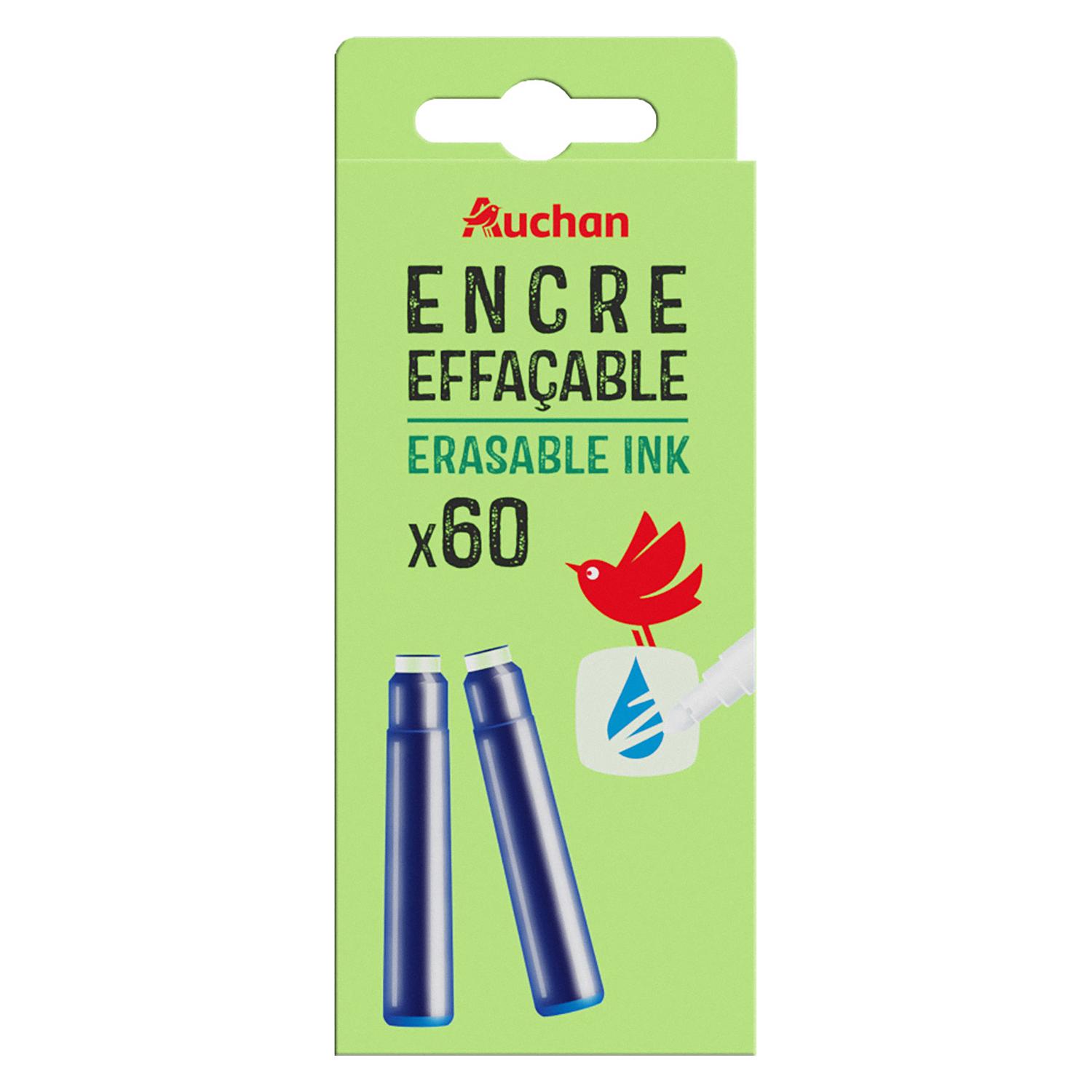 AUCHAN Lot de 60 cartouches d'encre bleue