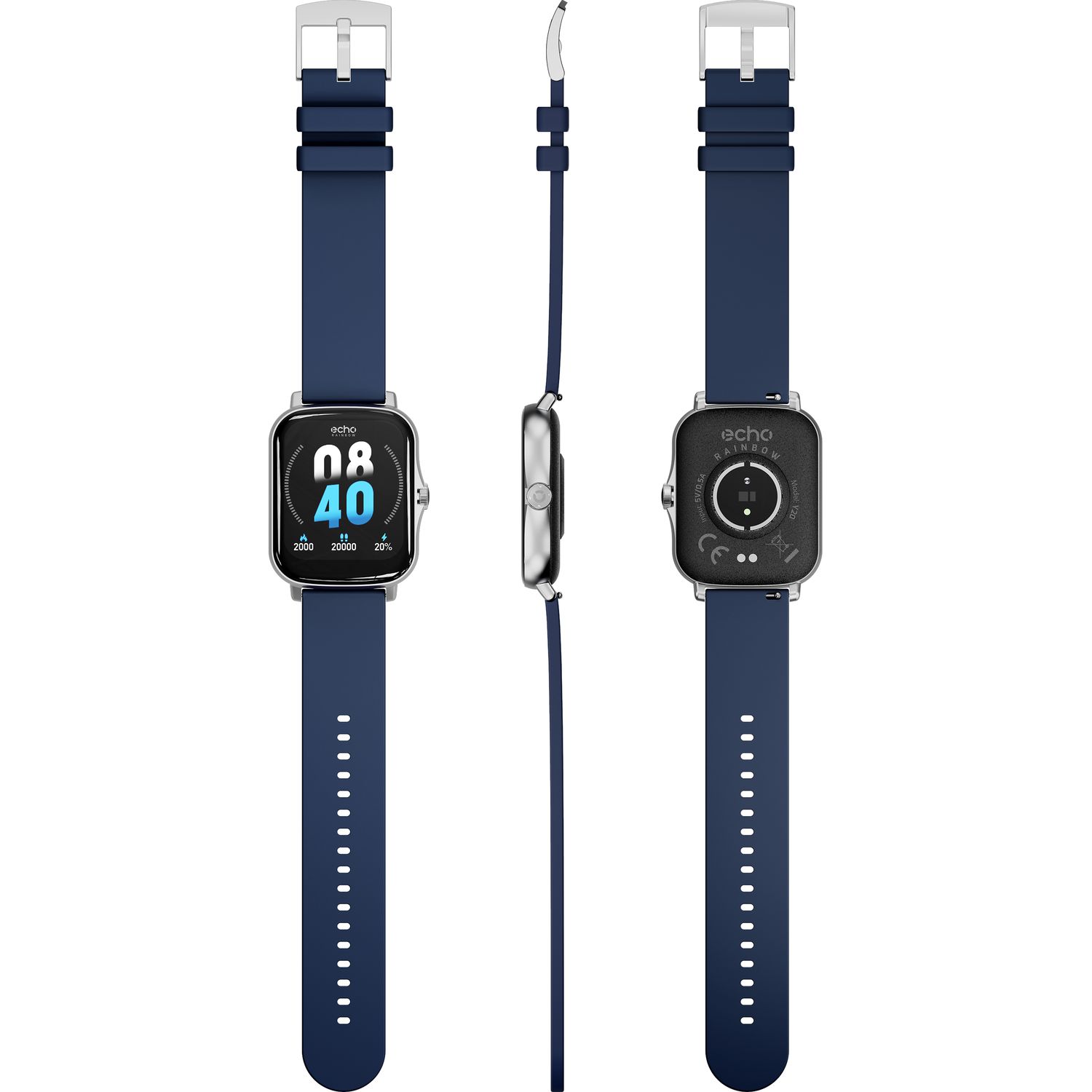 Voir la diapositive 4 : ECHO RAIMBOW Montre connectée 44mm - Bleu