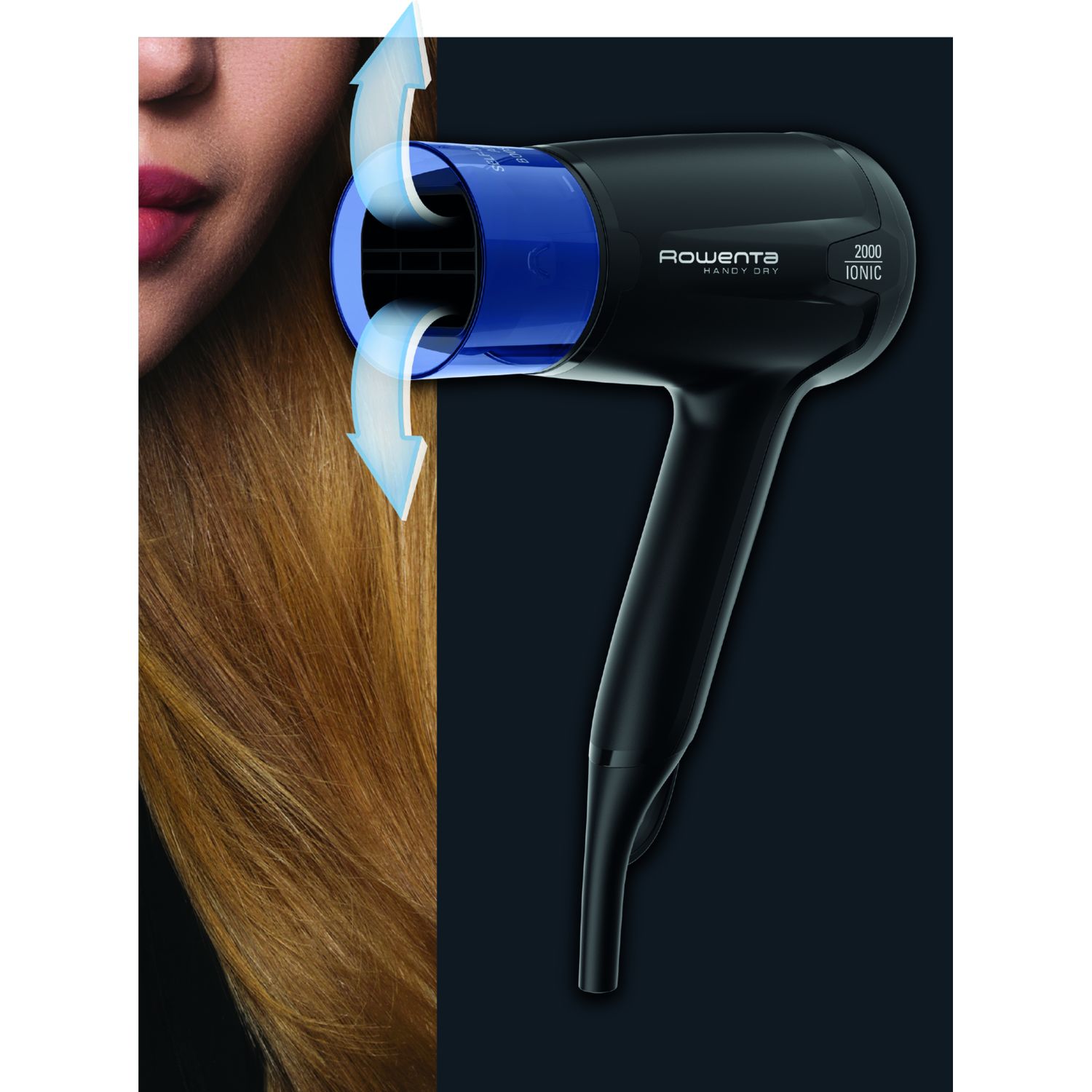 Voir la diapositive 3 : ROWENTA Sèche cheveux avec diffuseur CV1635F0 - Noir et bleu