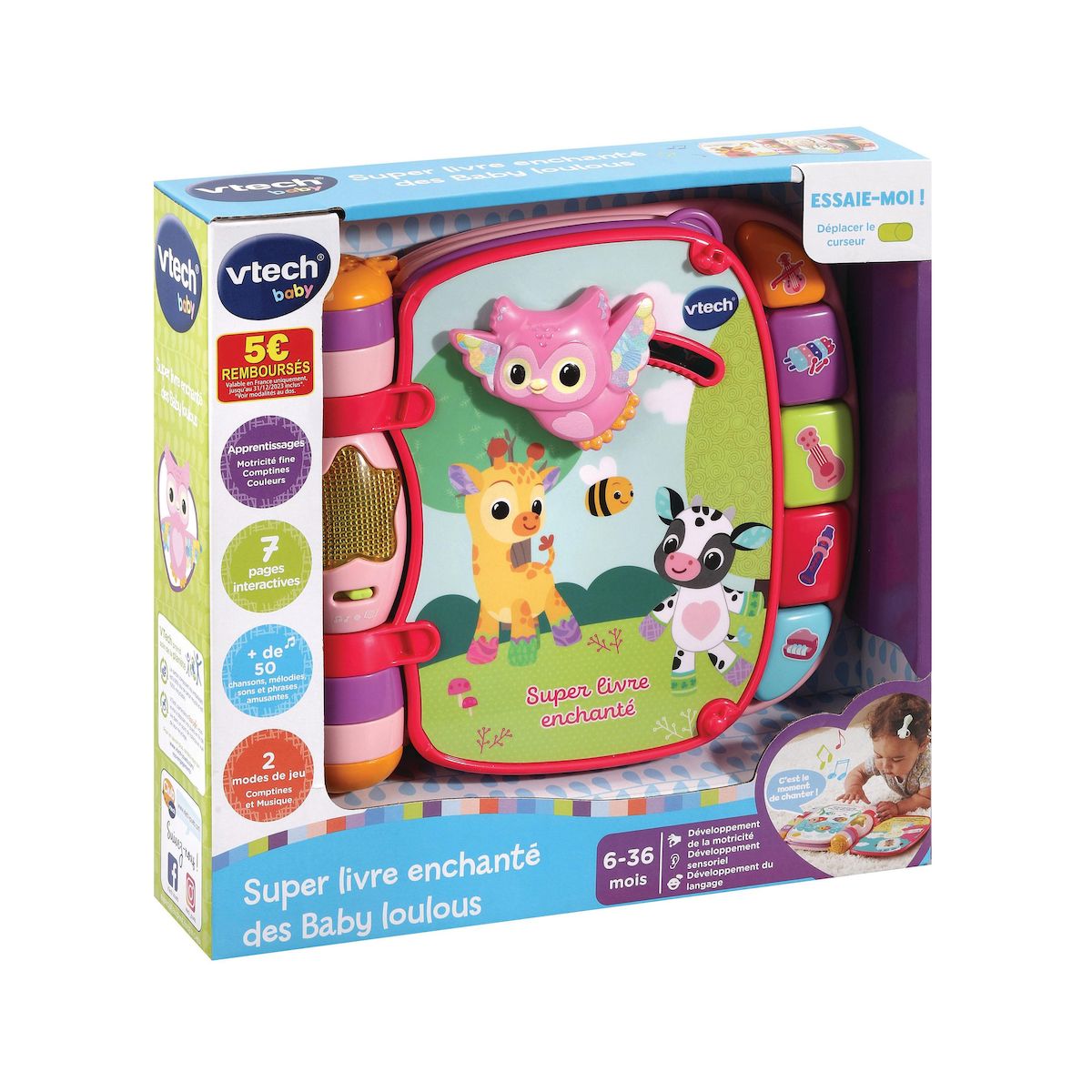 VTECH Super livre enchanté - Rose