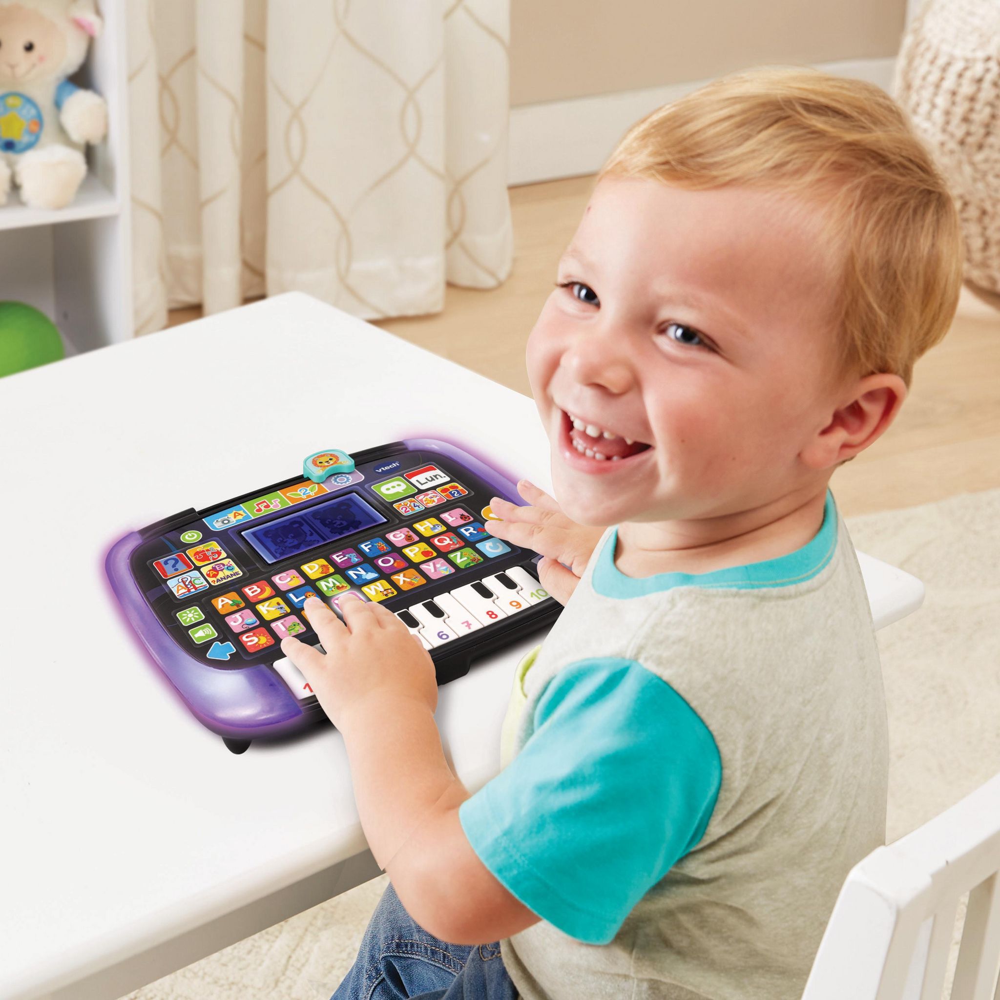 Voir la diapositive 2 : VTECH Tablette P'tit Genius Magic Light et piano intégré